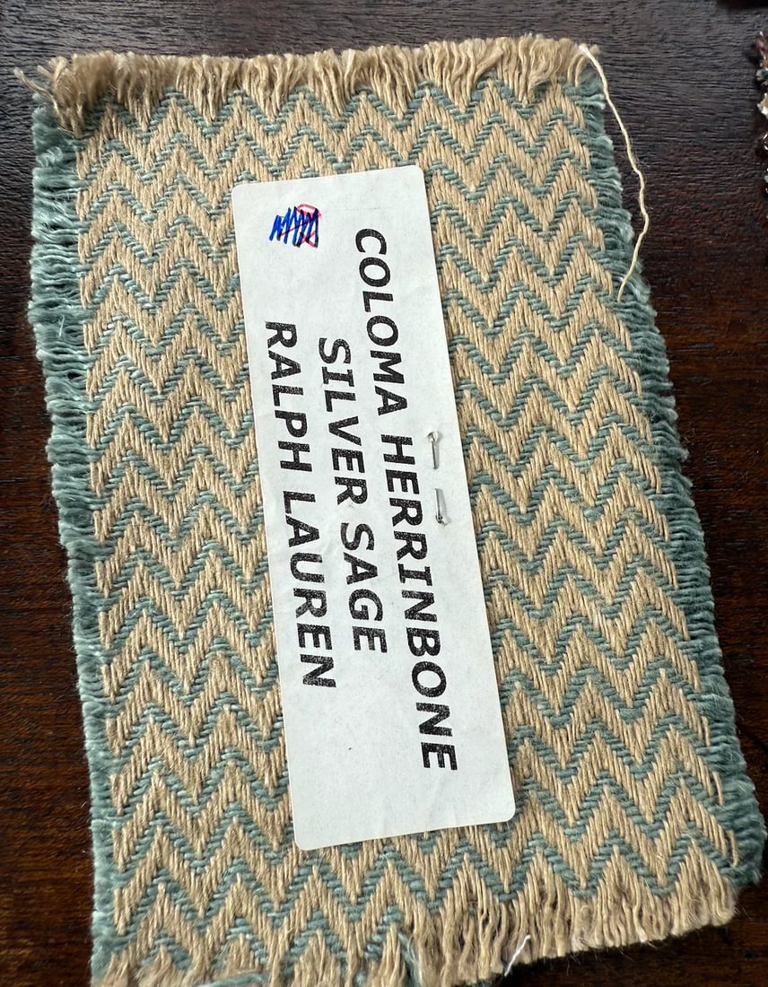 Ralph Lauren Coloma Herringbone Linen Fabric - 8 Yards - 4