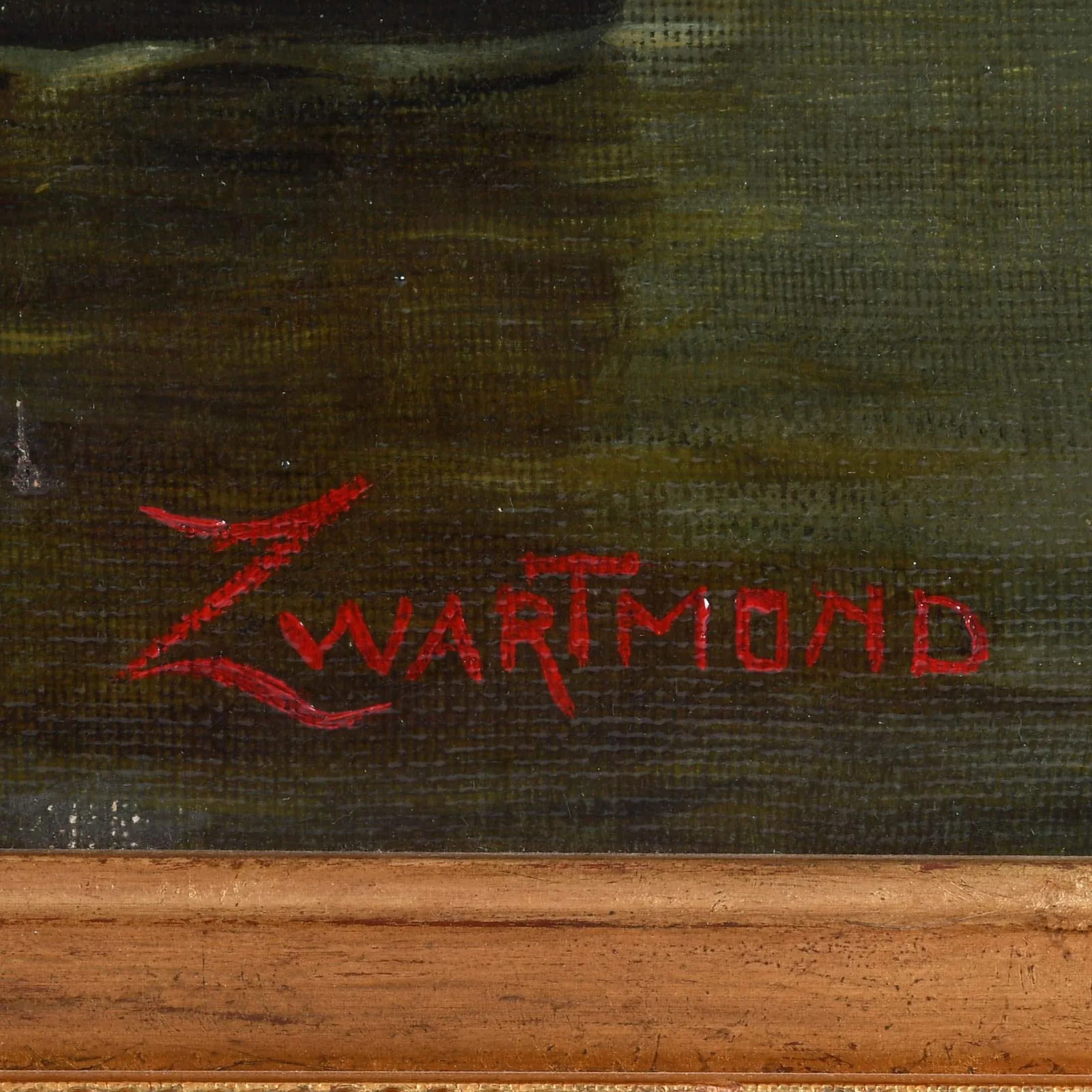 Framed Signed Zwartmond Harbor Scene Oil on Canvas - 4