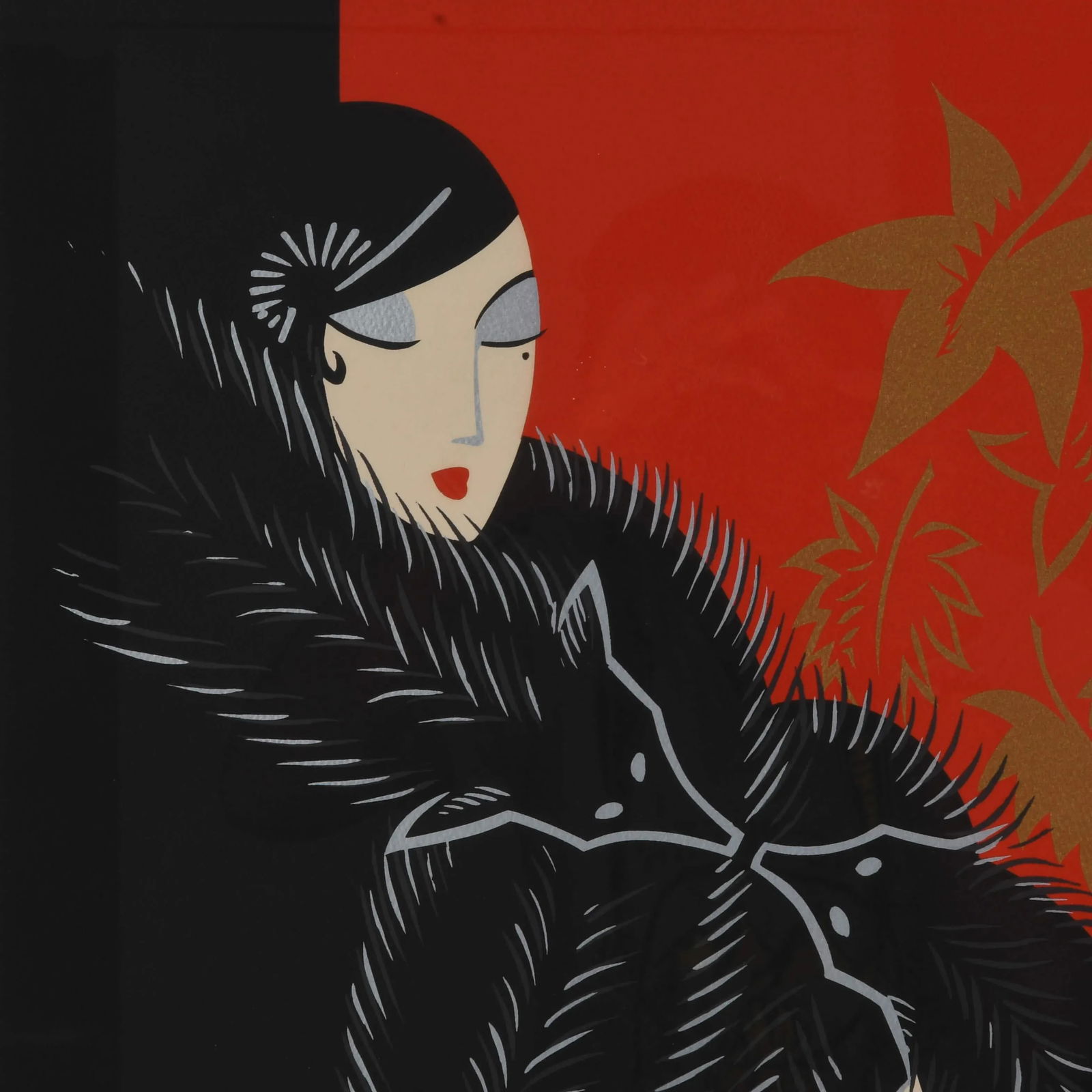 Framed Signed ErtÃ© "Furs" Limited-Edition Serigraph - 4
