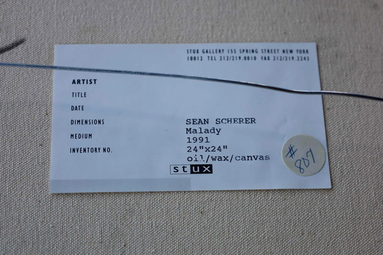 Pair of Sean Scherer Oil and Wax Paintings on Canvas, 1991 - 9