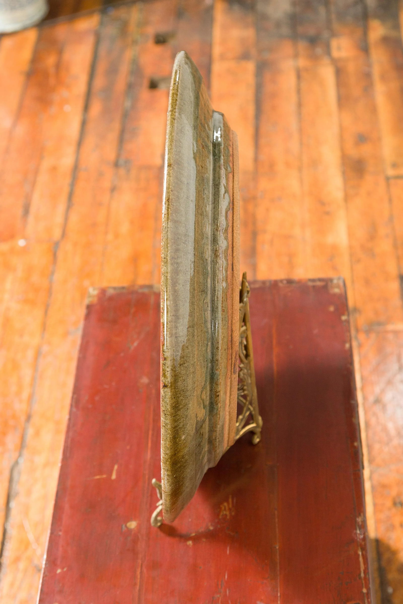 Thai Hand-Thrown Ceramic Charger from Chiang Mai with Hand Painted Decor - 10