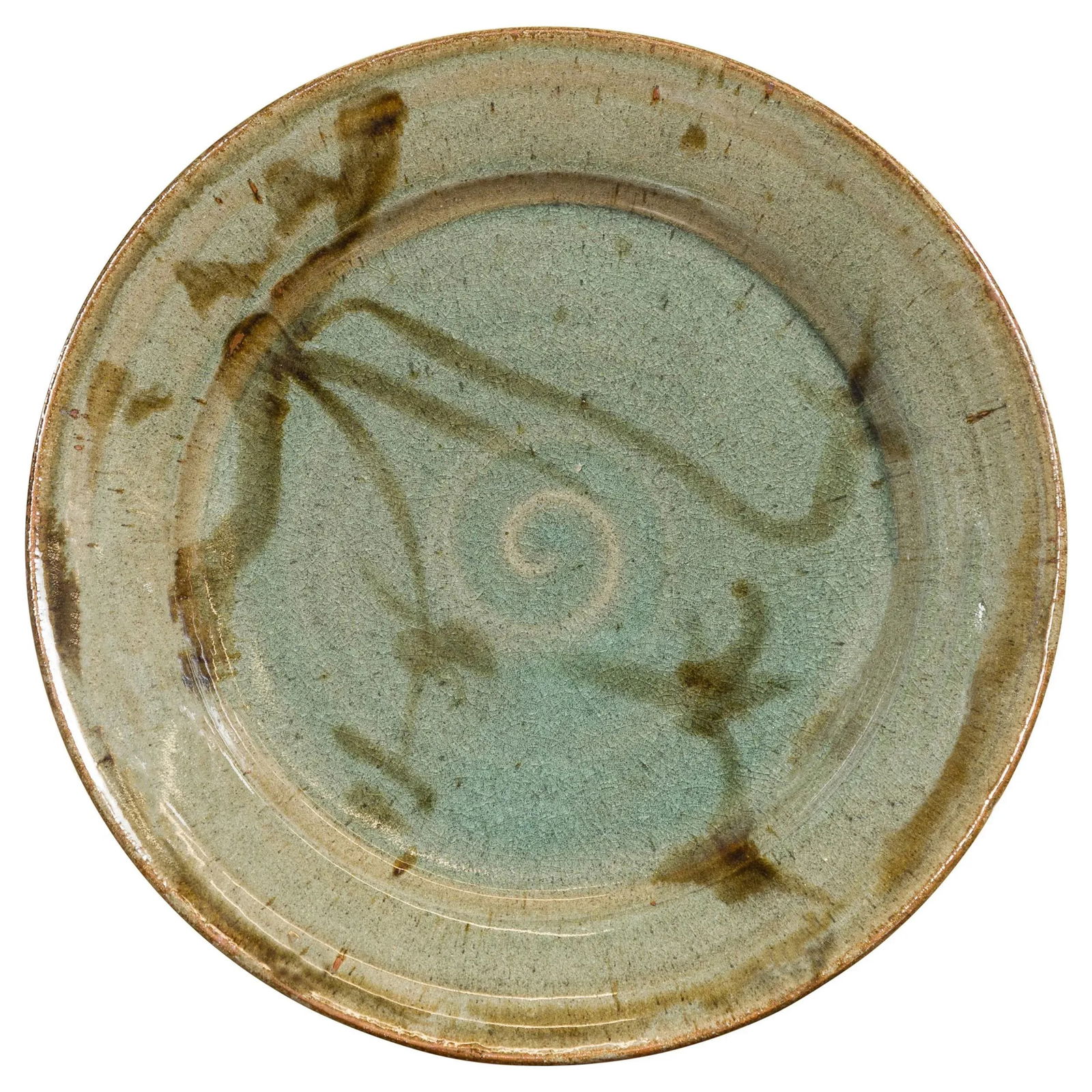 Thai Hand-Thrown Ceramic Charger from Chiang Mai with Hand Painted Decor - 12