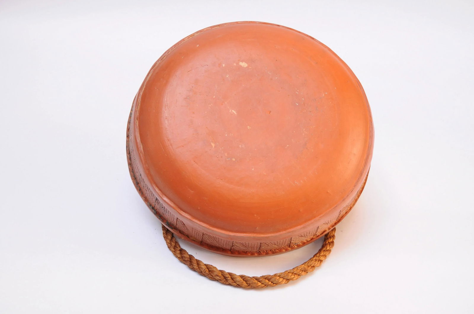 Studio Ceramic Terracotta Basket / Bowl With Woven Handle - 6