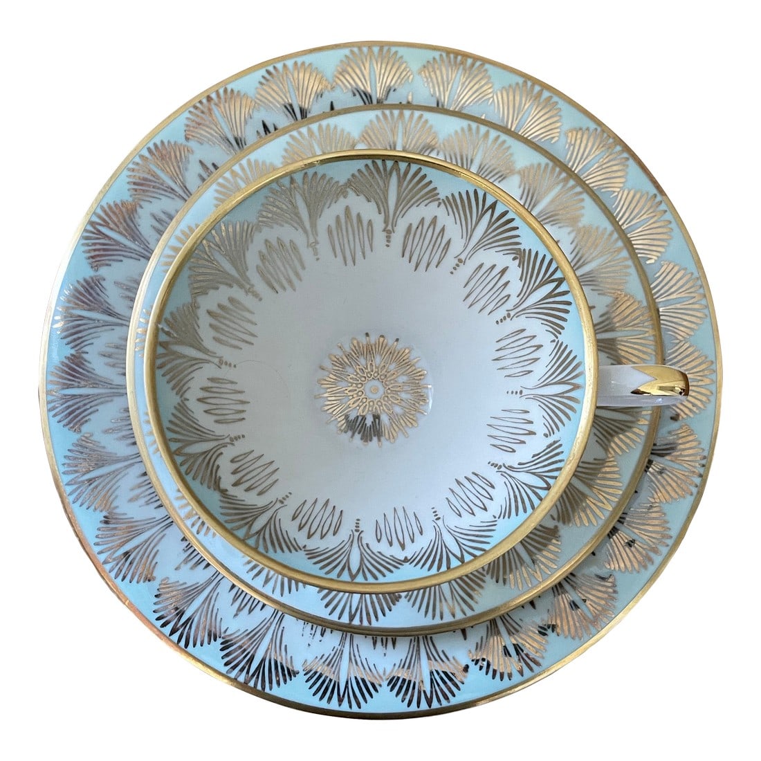 1940s Johann Haviland Bavarian Teacup With Saucer and Dessert Plate - 02491 Blau 41 (1 of 5)