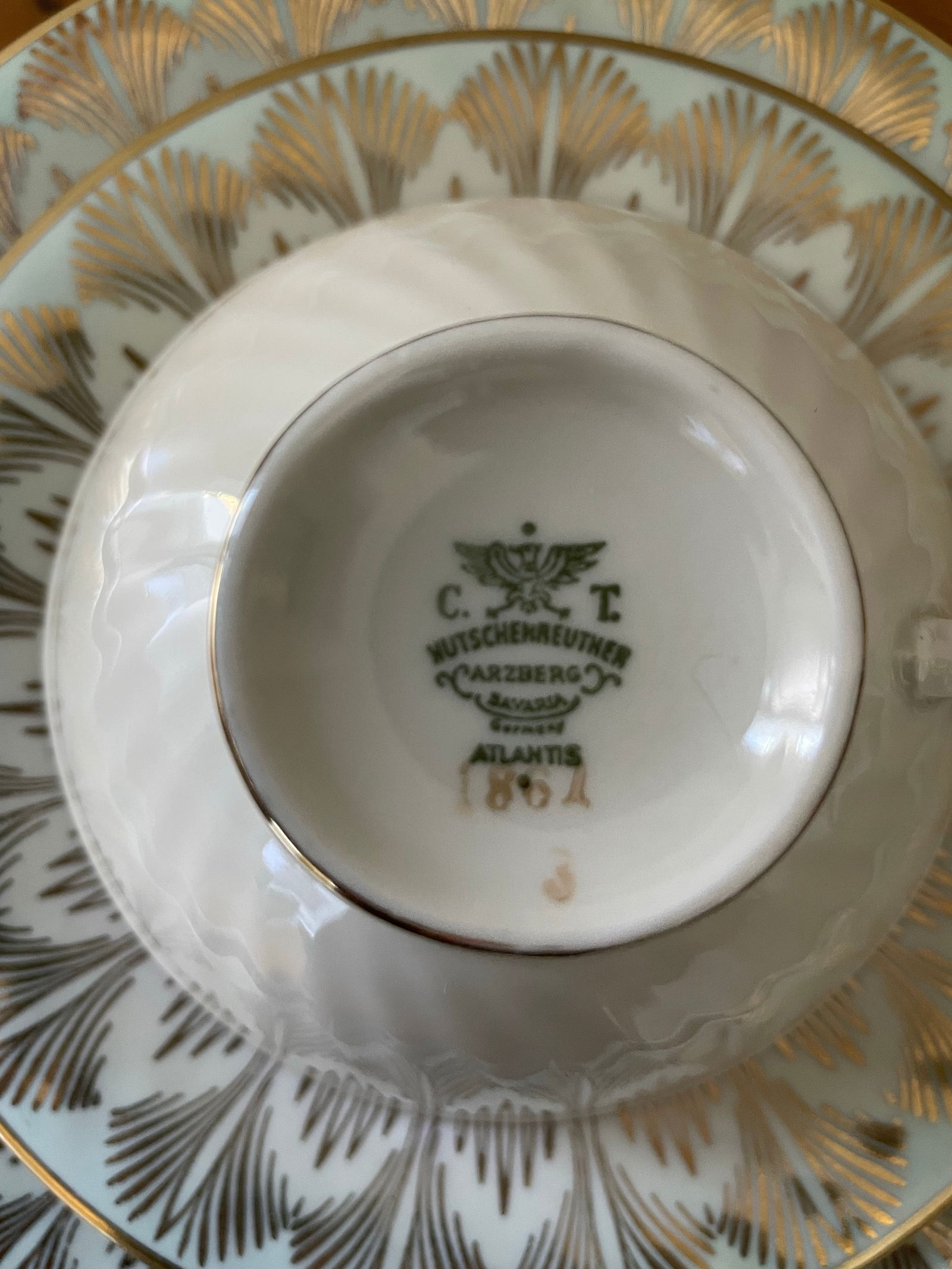 1940s Johann Haviland Bavarian Teacup With Saucer and Dessert Plate - 02491 Blau 41 - 3