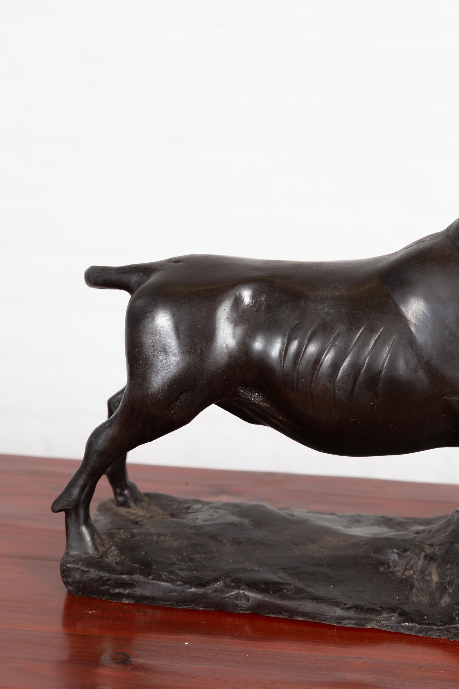 Contemporary Lost Wax Bronze Sculpture Depicting a Bull with Dark Patina - 7