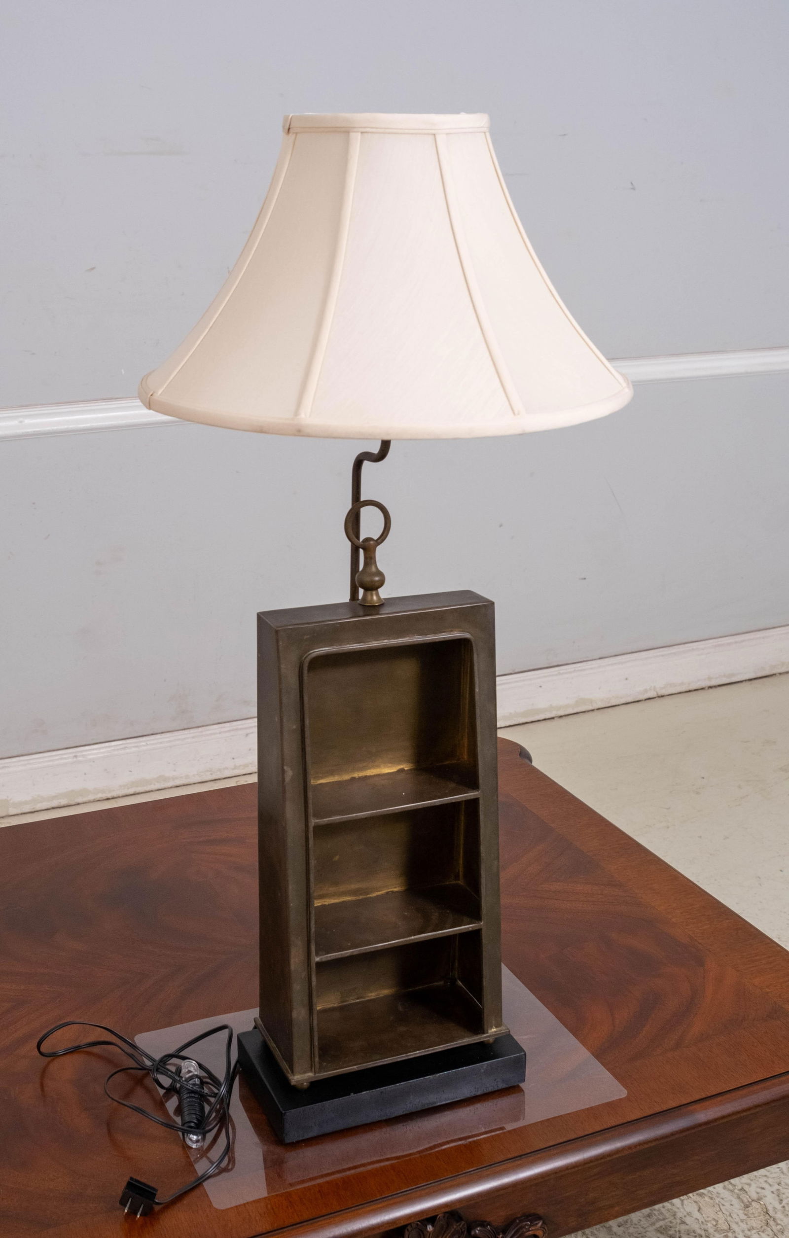 Bronze Bookshelf Style Table Lamp W. Shade - 2