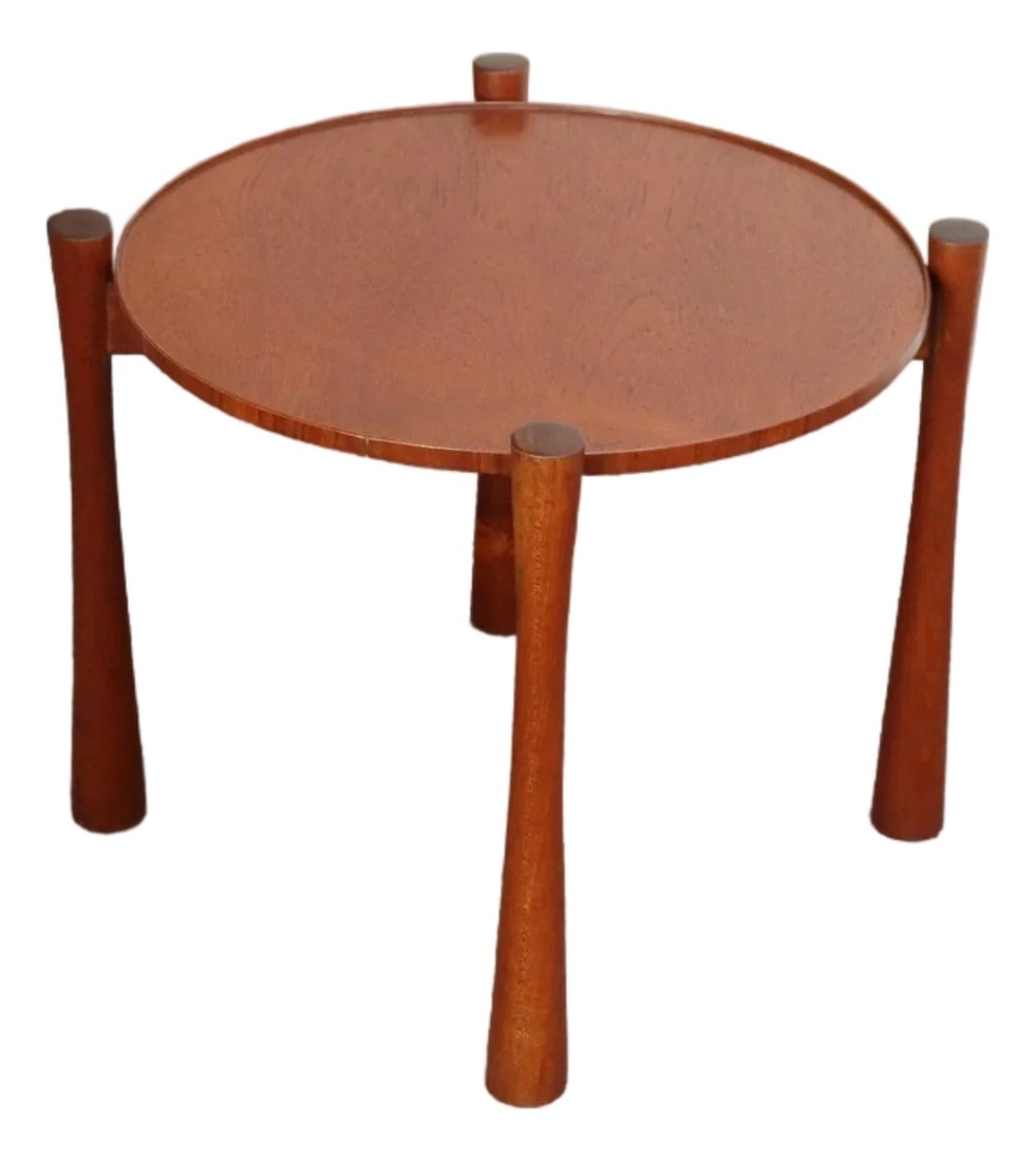 Danish Modern Teak Side Table With Removable Tray Top and Collapsible Base (1 of 12)