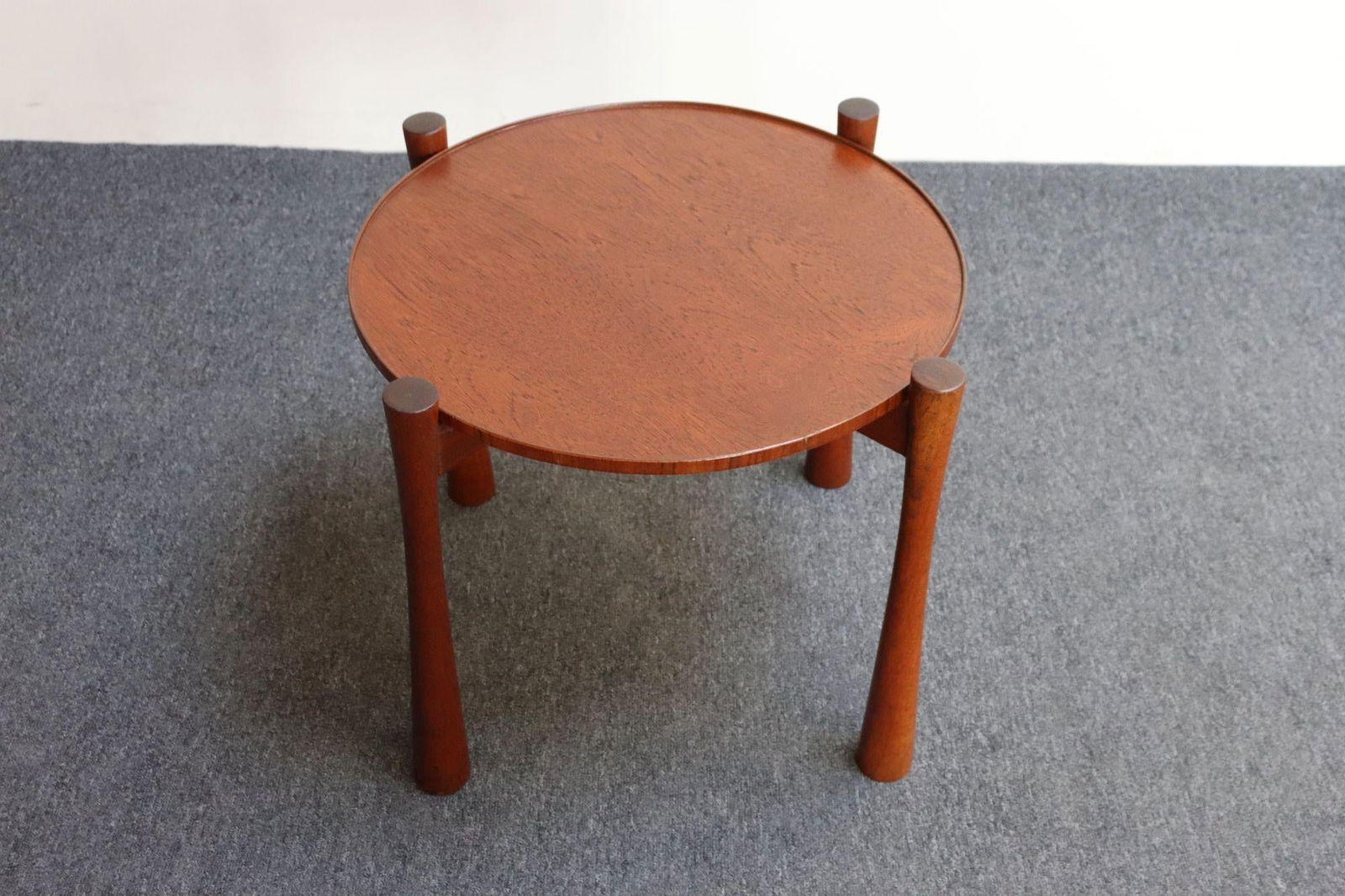 Danish Modern Teak Side Table With Removable Tray Top and Collapsible Base - 4