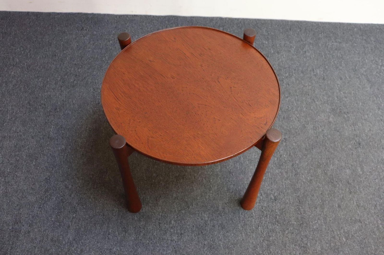 Danish Modern Teak Side Table With Removable Tray Top and Collapsible Base - 5