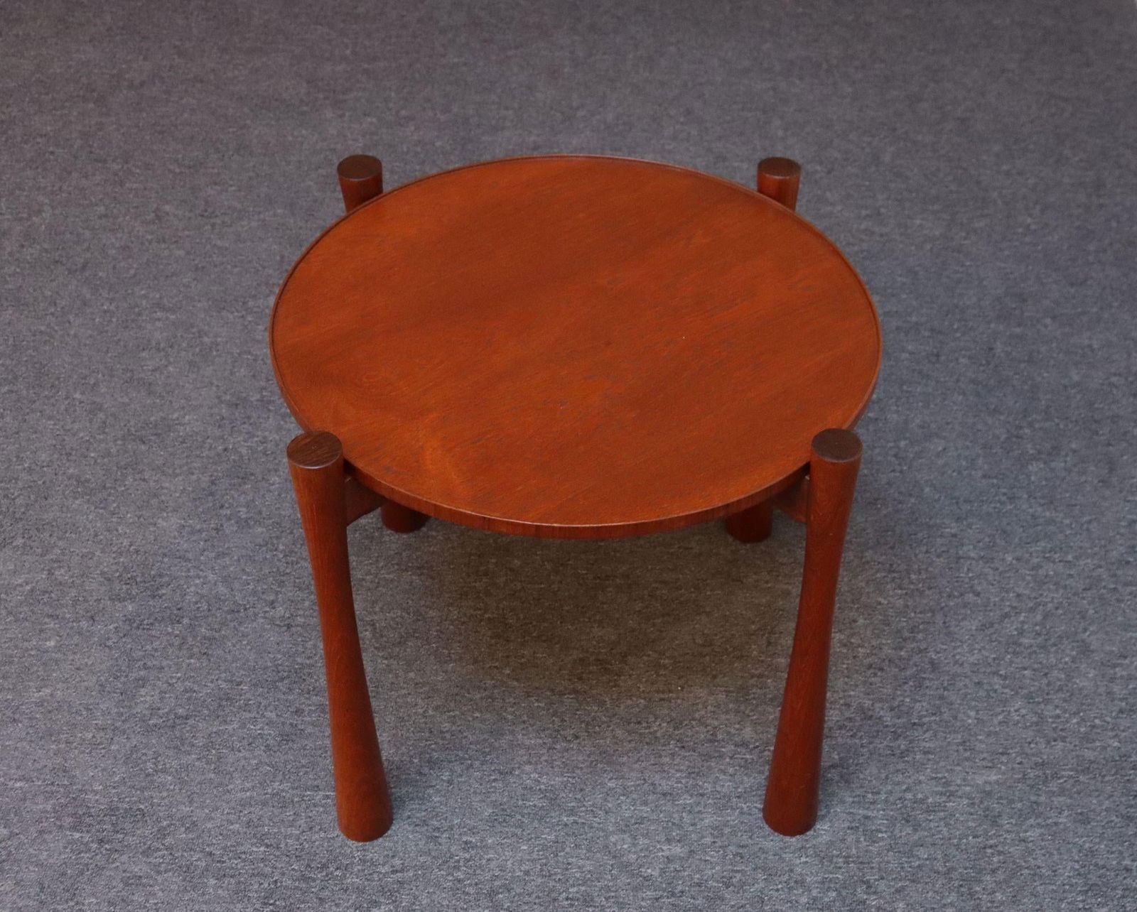 Danish Modern Teak Side Table With Removable Tray Top and Collapsible Base - 6