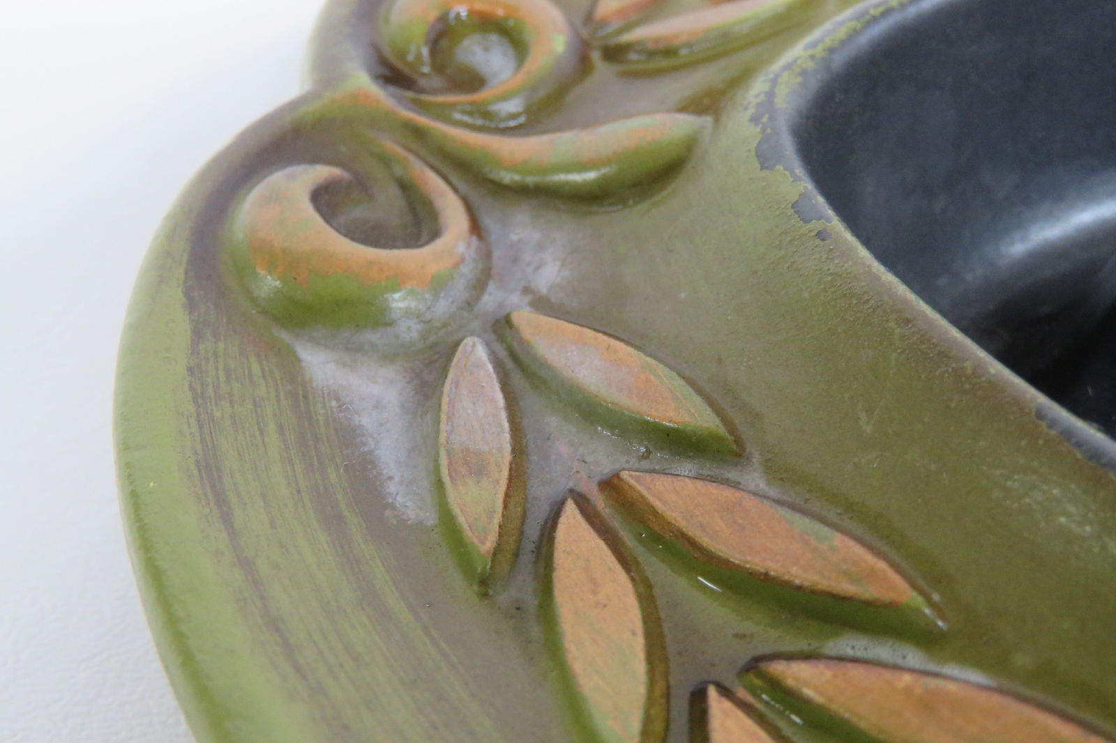 Mid Century Modern Haeger Pottery Green Ashtray 4520b - 15