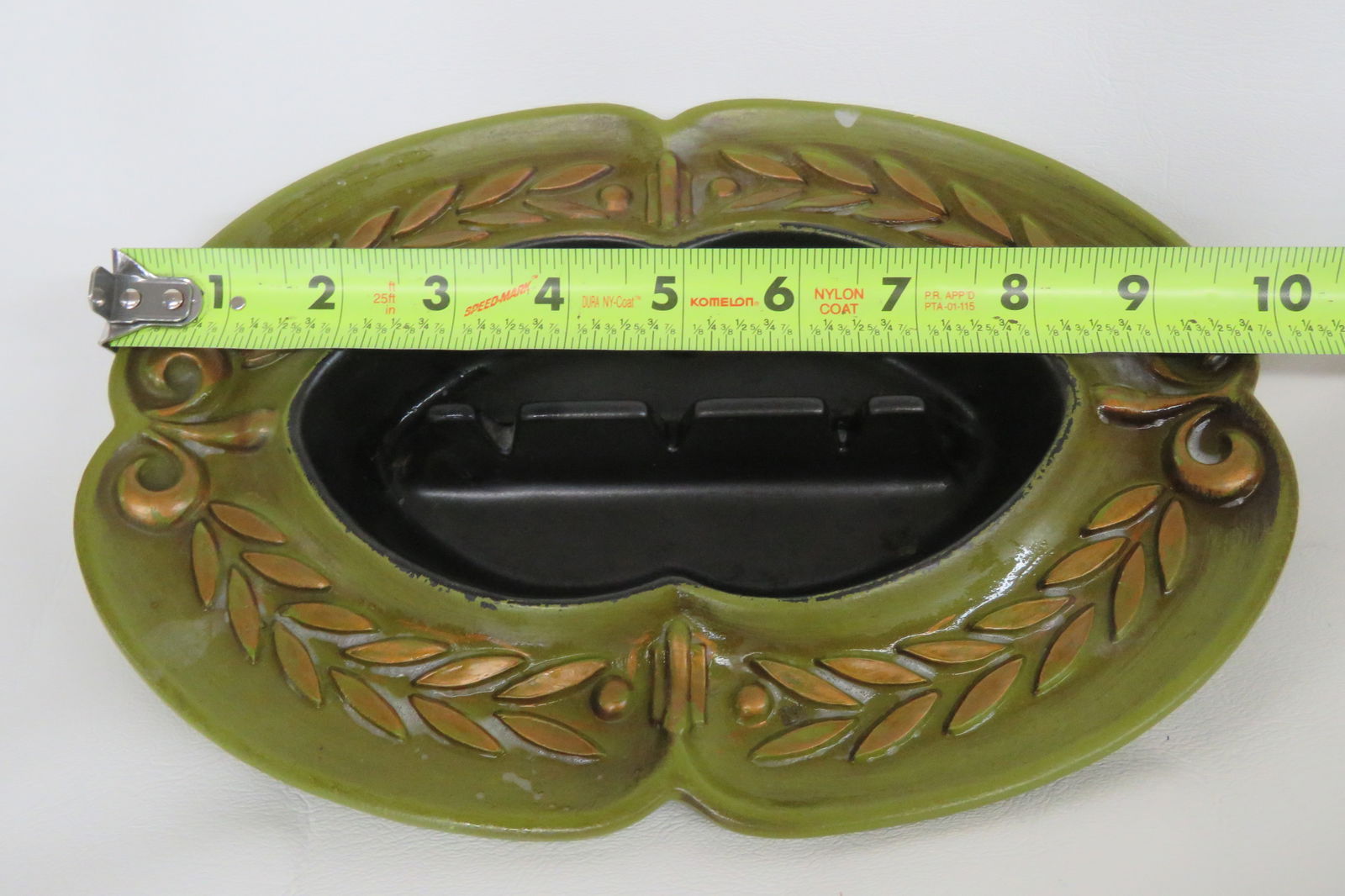 Mid Century Modern Haeger Pottery Green Ashtray 4520b - 8