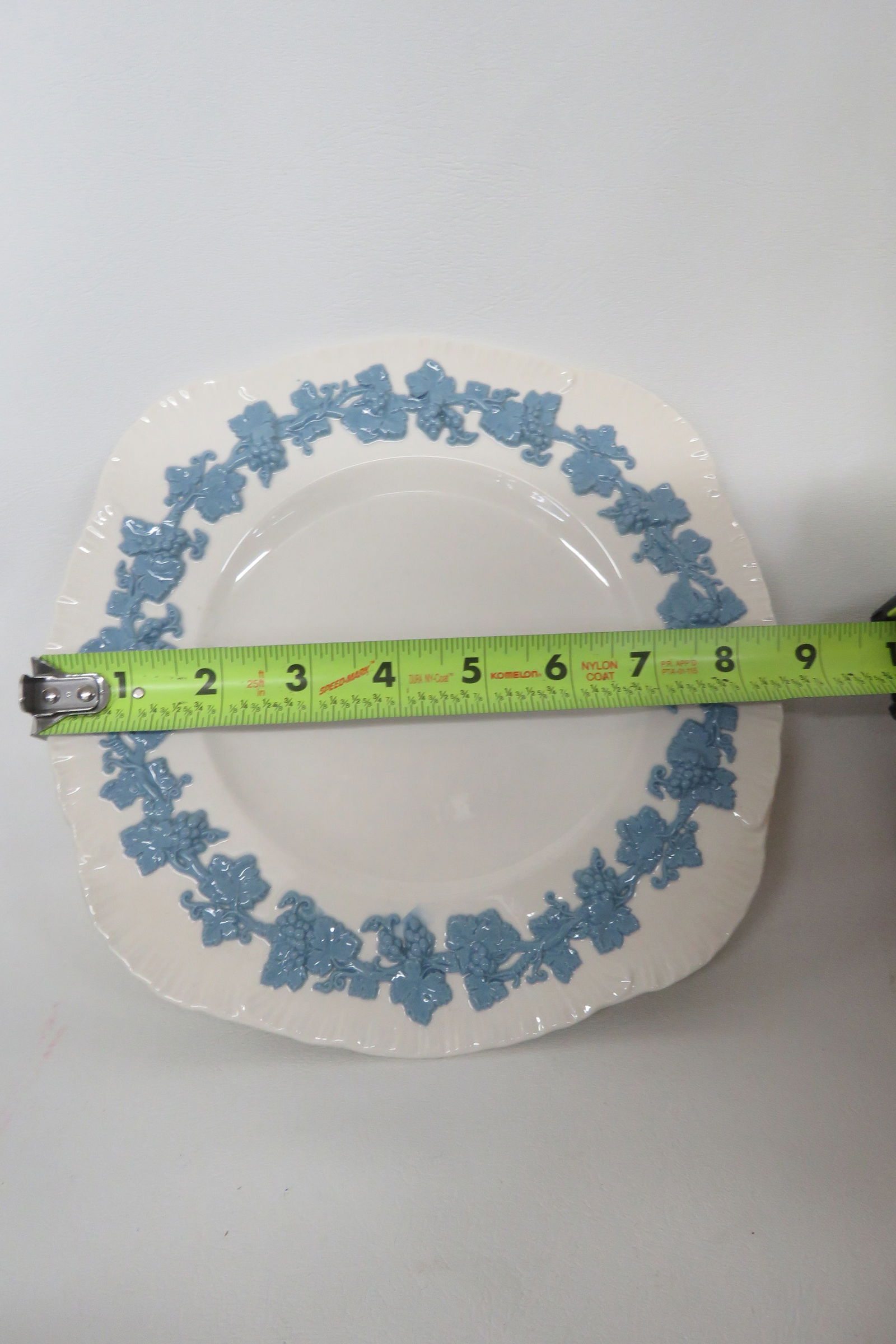 Wedgwood Embossed White Blue Queens Ware Cake Cookie Serving Dish Plate 4550b - 10