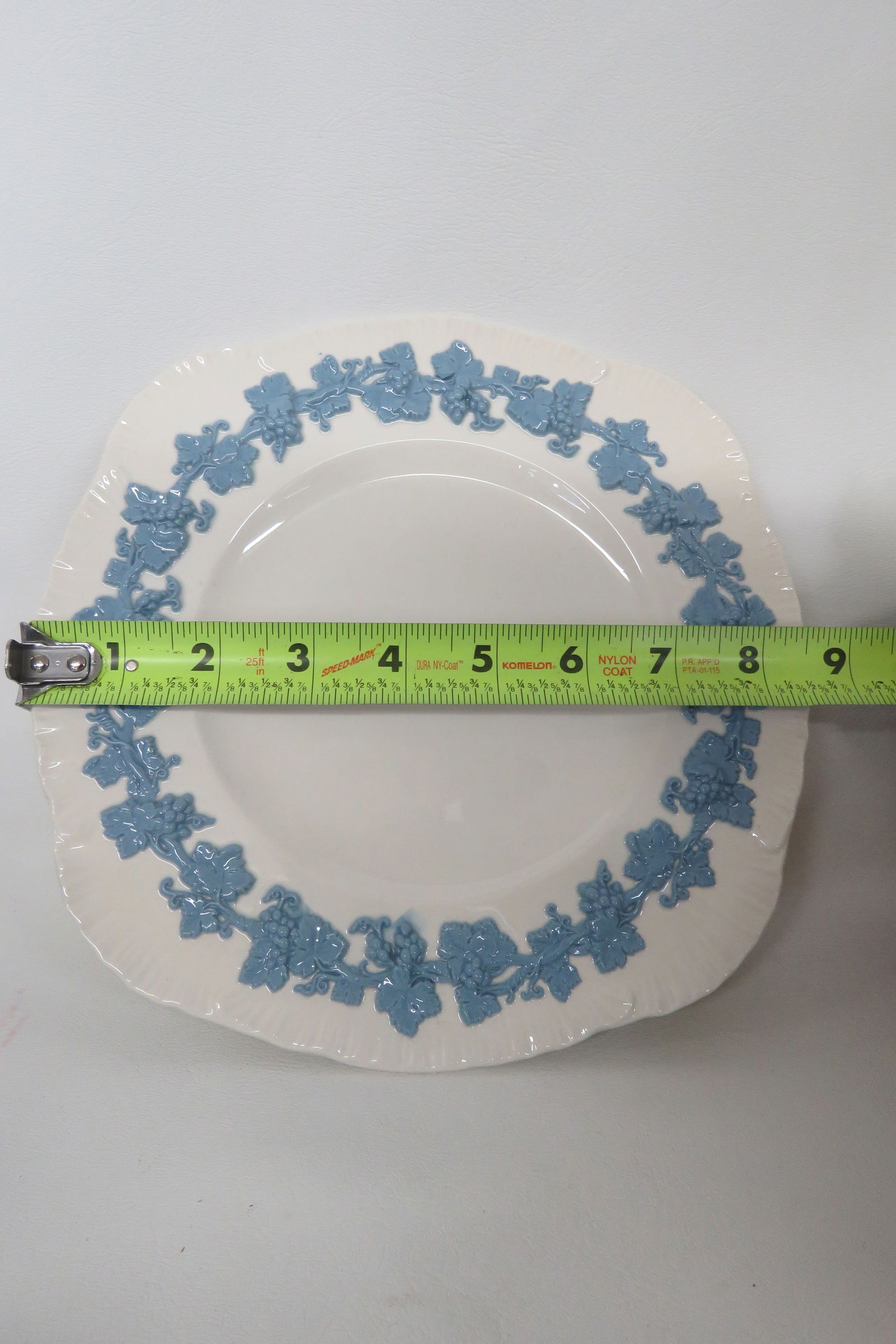 Wedgwood Embossed White Blue Queens Ware Cake Cookie Serving Dish Plate 4550b - 5