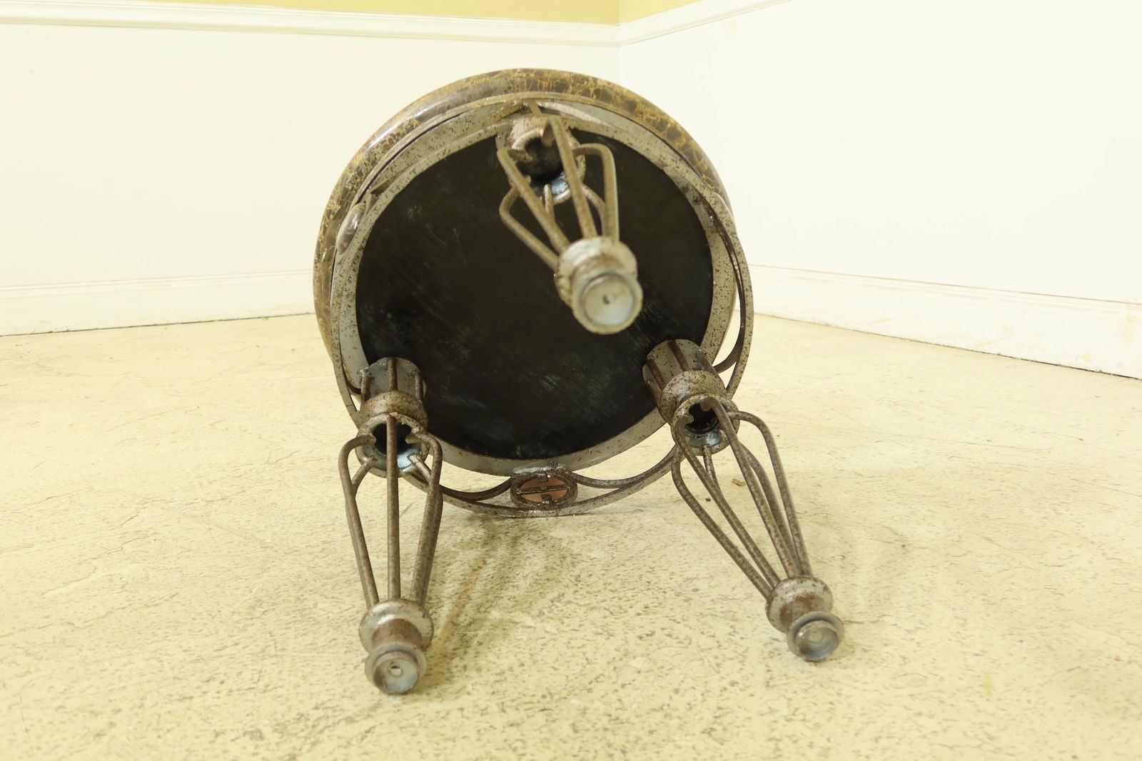 Maitland Smith Round Marble Top Iron Base Table - 8