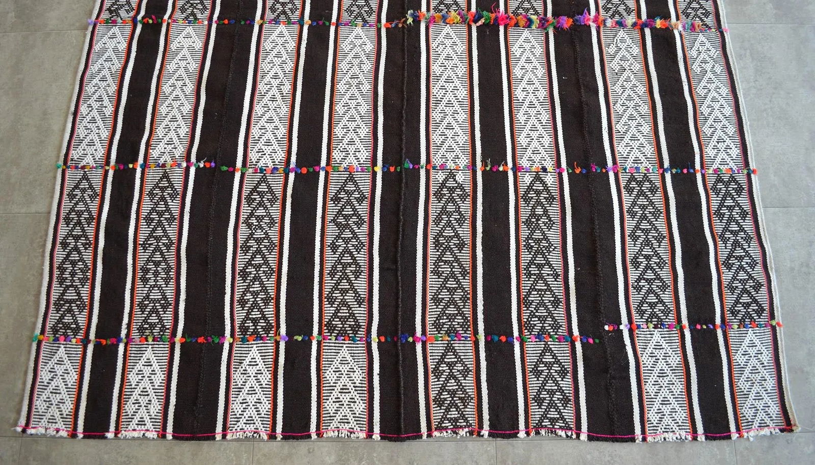 1970s Anatolian Braided Hand Woven Kilim Rug - 6