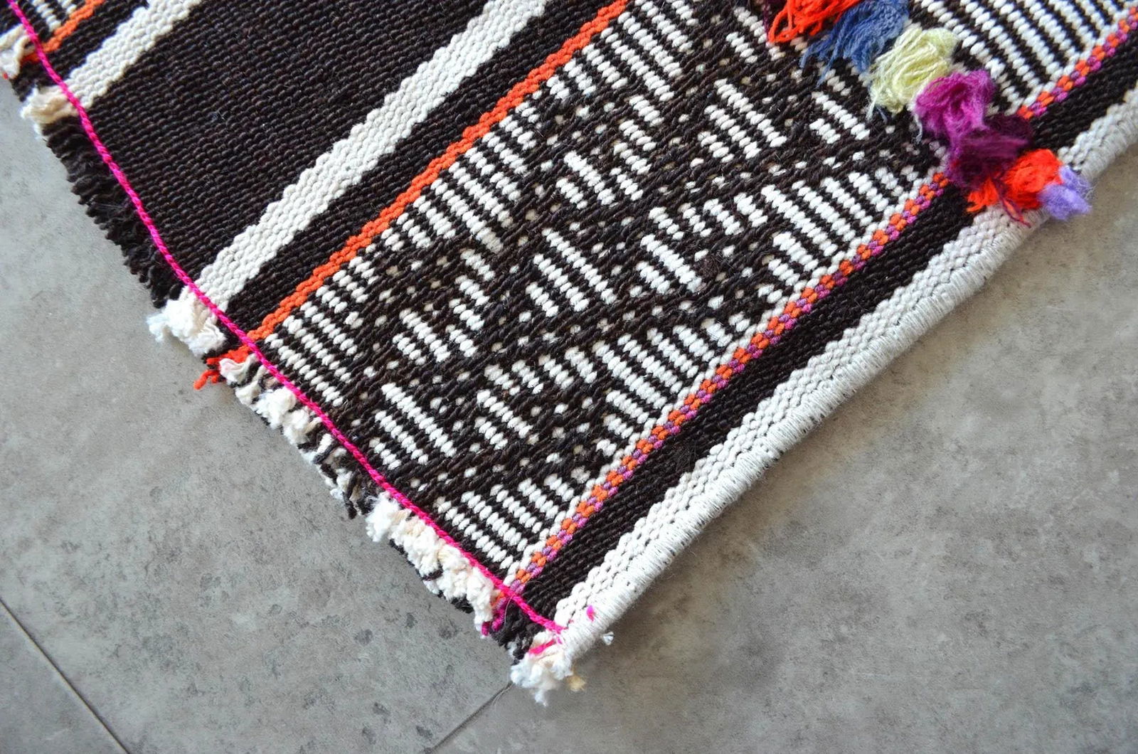 1970s Anatolian Braided Hand Woven Kilim Rug - 7