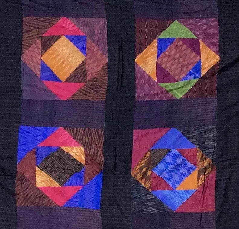 Antique Silk Thailand Artisan Large Patchwork Batik Throw Wall Hanging - 10