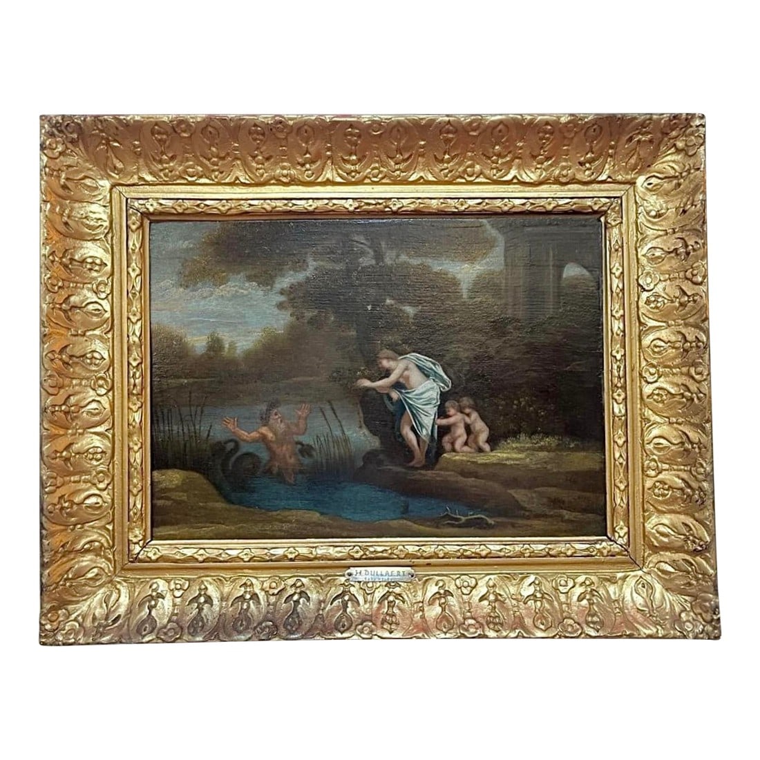 Heyman Dullaert (Dutch, 1636-1684), Oil Painting on Board: Heyman Dullaert (Dutch, 1636-1684) Oil on Board Painting. Dullaert was a Dutch Golden Age painter who worked under Rembrandt, and was known for 17th century mythological landscapes. The painting depic