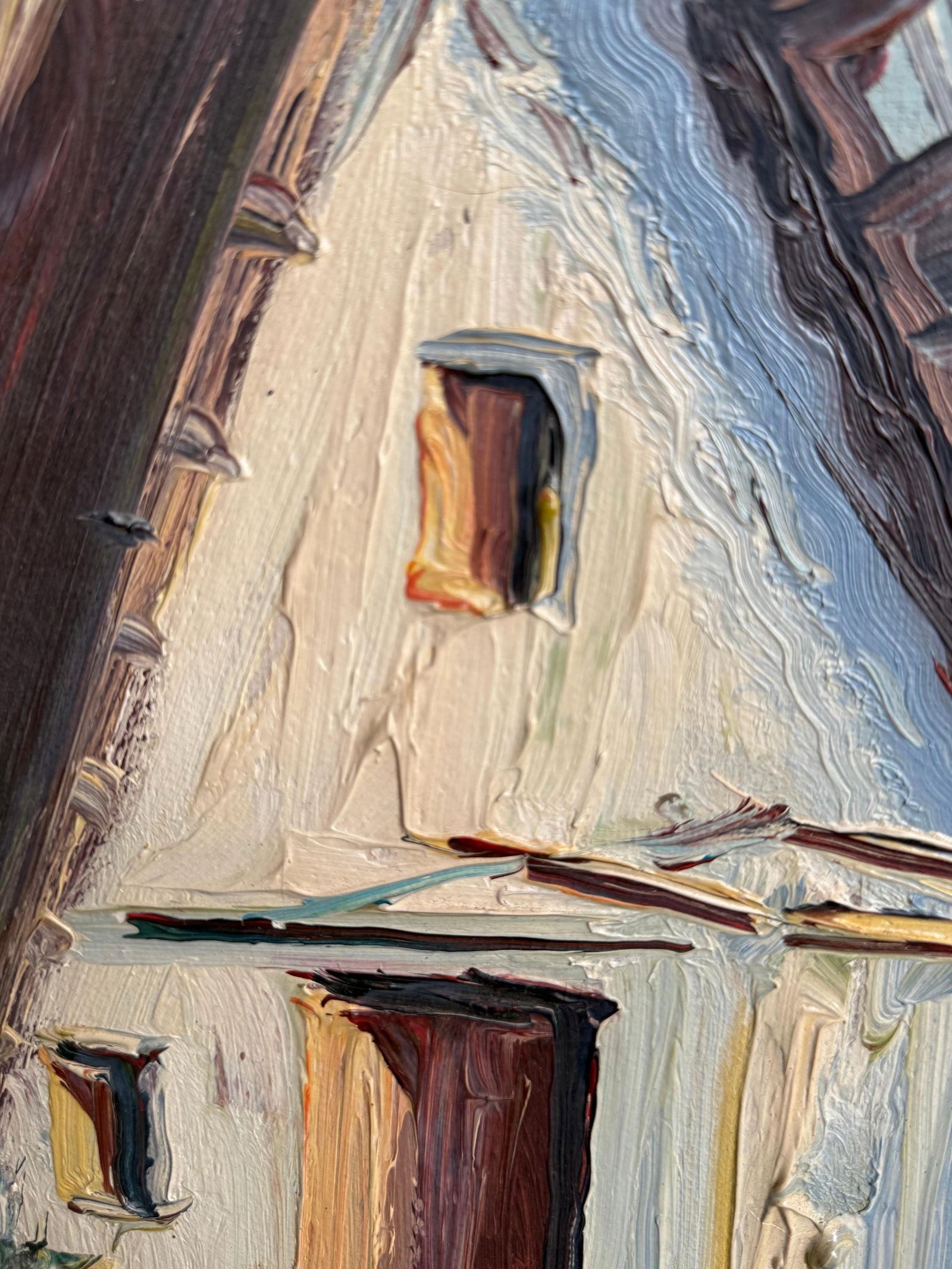 Landscape with Hut oil on Canvas Painting Mediterranean Spanish , Rocamora - 18