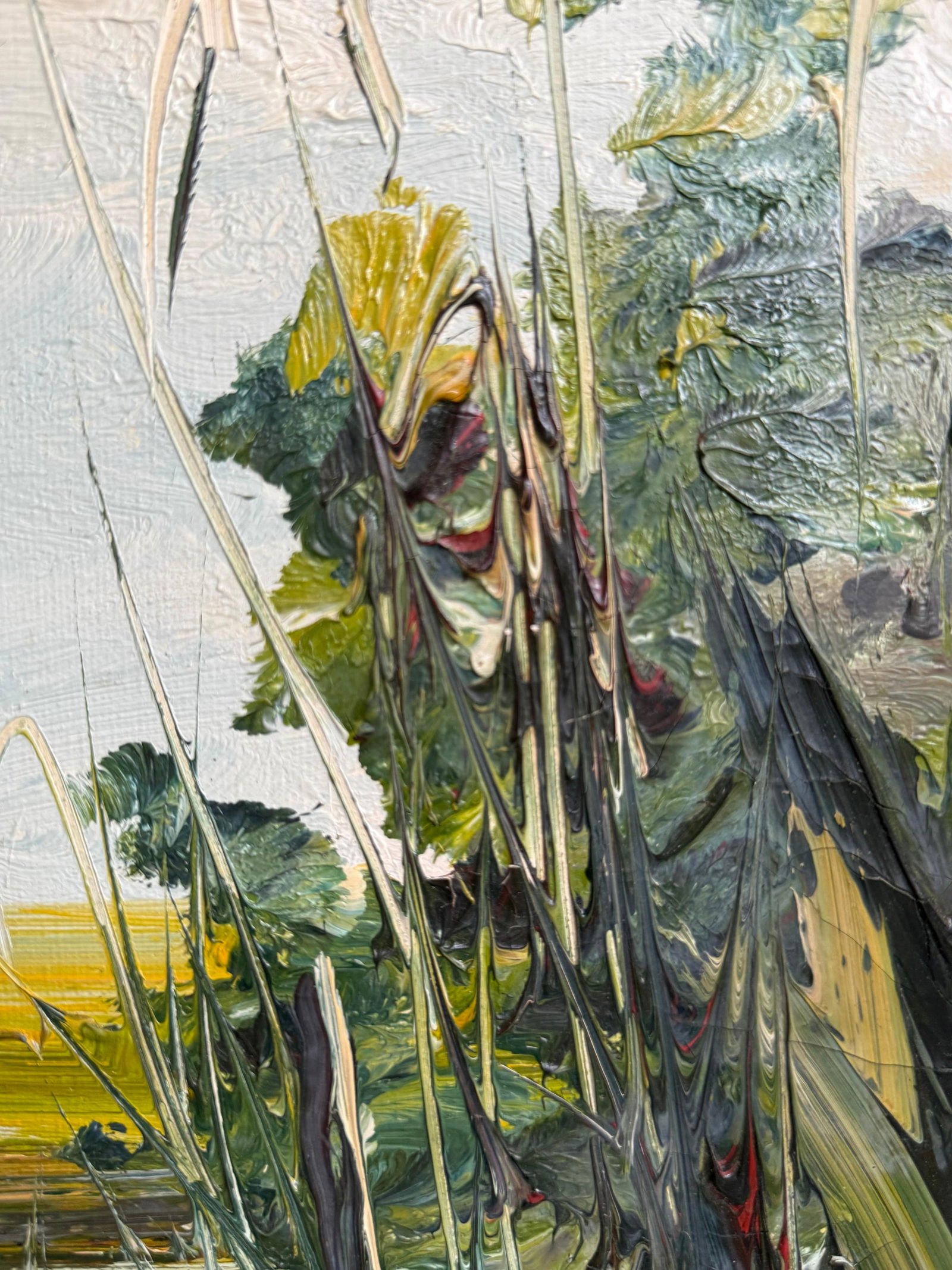 Landscape with Hut oil on Canvas Painting Mediterranean Spanish , Rocamora - 3