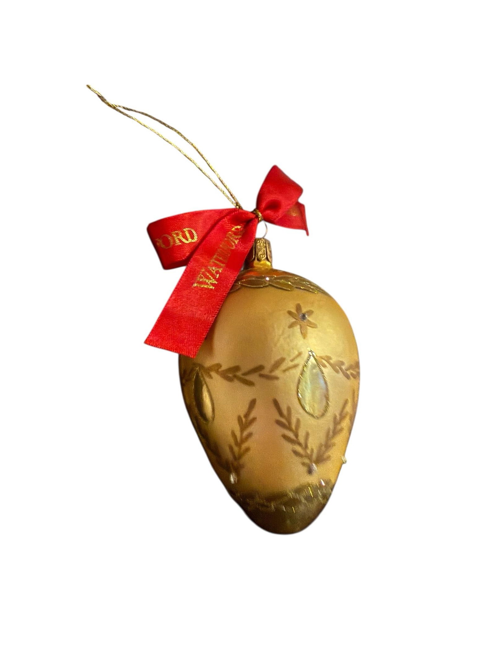 Waterford Holiday Heirlooms Charlemont Gold Egg Ornament 2001 - 3