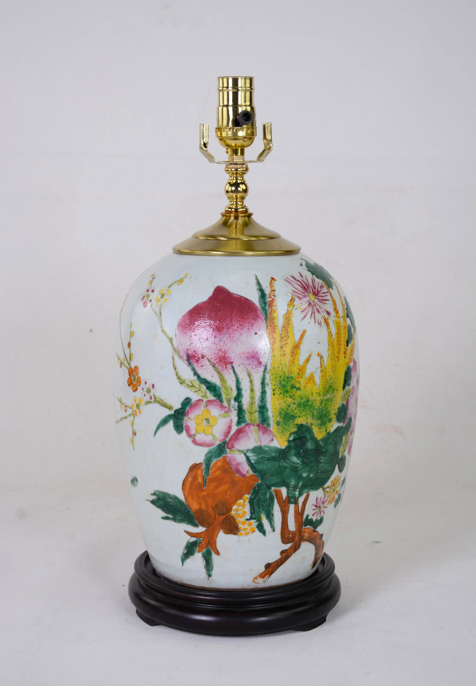 Chinese Antique Famille Rose Porcelain Jar Table Lamp - 9
