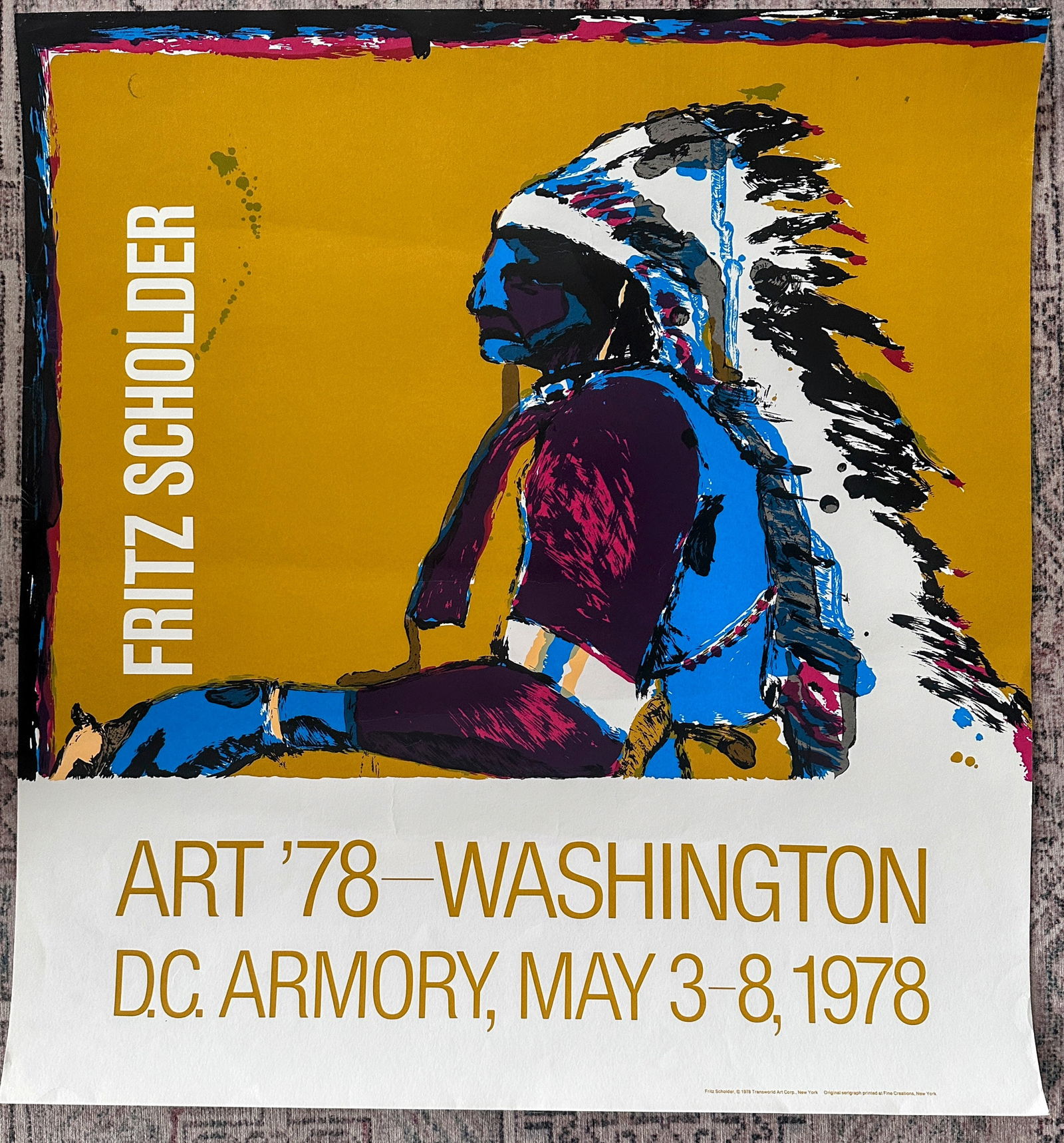 Original Fritz Scholder 'Art '78" Exhibition Silkscreen Poster - 2