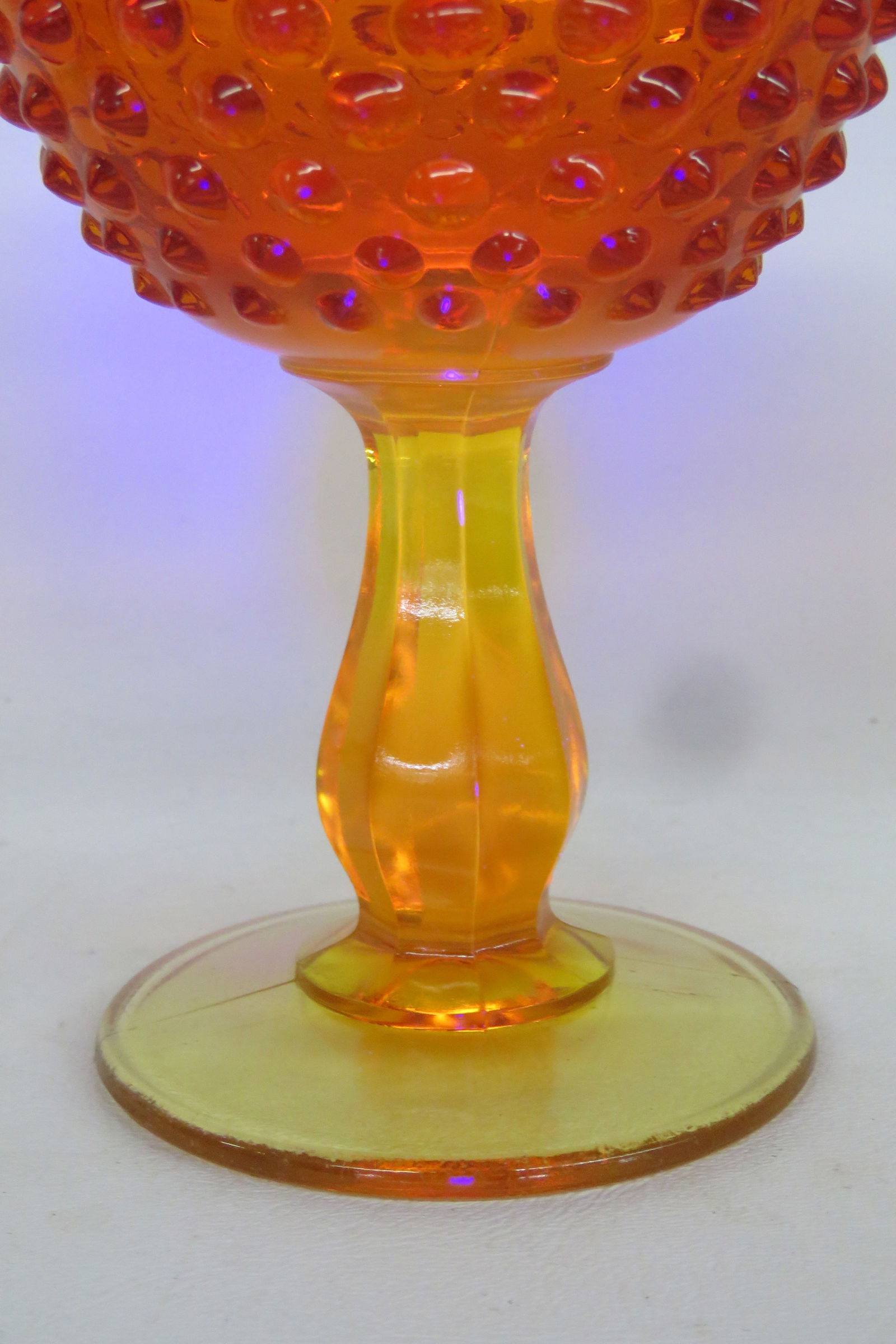 Fenton Amberina Hobnail Style Ruffled Pedestal Compote Candy Dish 4563b - 10