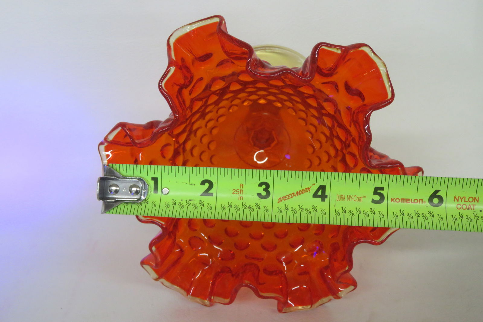 Fenton Amberina Hobnail Style Ruffled Pedestal Compote Candy Dish 4563b - 8