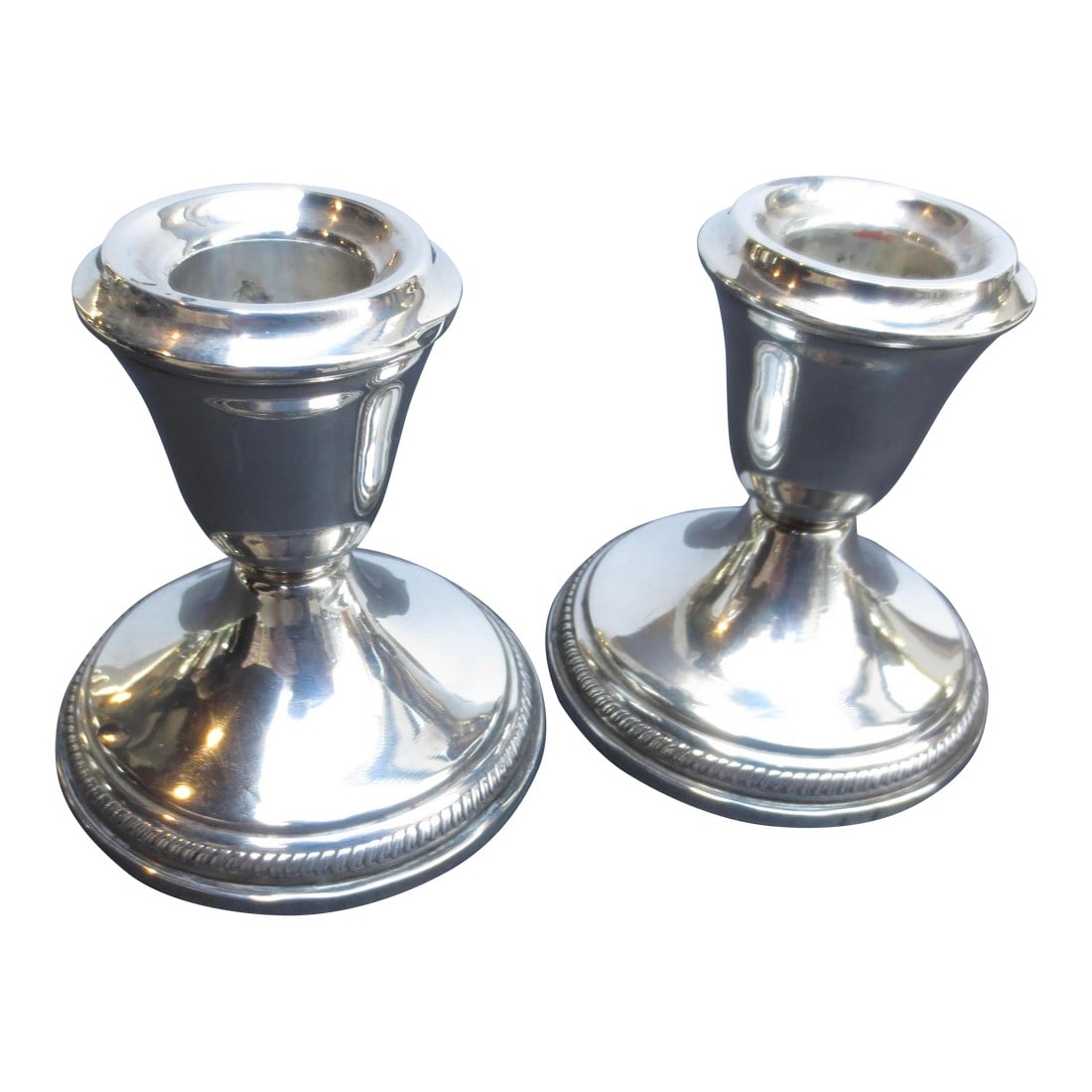 Sterling Silver Candlesticks - A Pair of 2 (1 of 5)