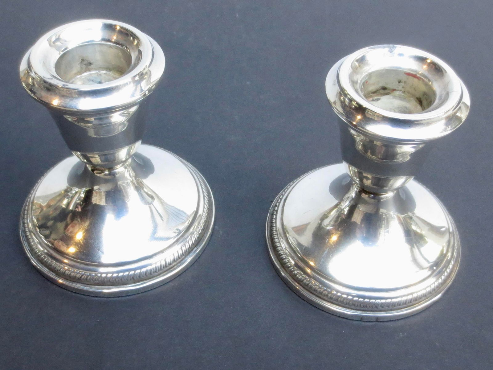 Sterling Silver Candlesticks - A Pair of 2 - 2