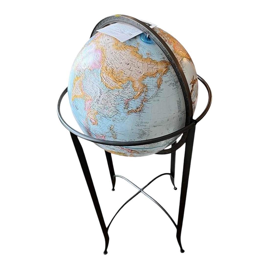 Cool Replogle "World Classic" Floor Globe on Tall Black Metal Stand "“ Model Rg-2807 (1 of 6)