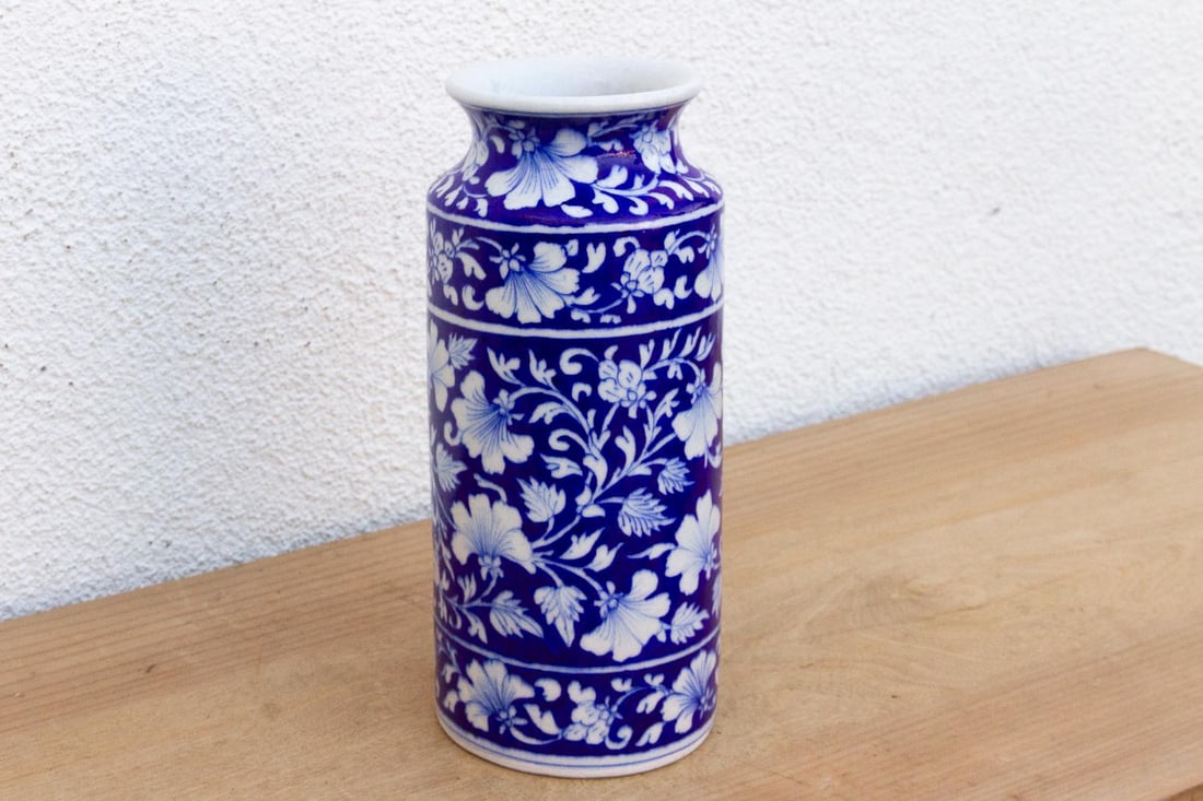 Blue & White Jaipur Pottery Vase - 3