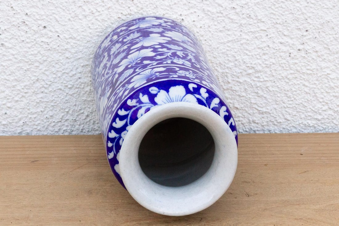 Blue & White Jaipur Pottery Vase - 6