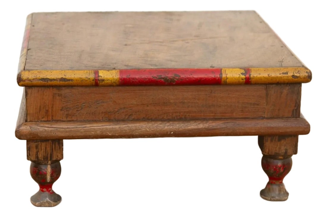 Vintage Indian Teak Bajot Table (1 of 7)