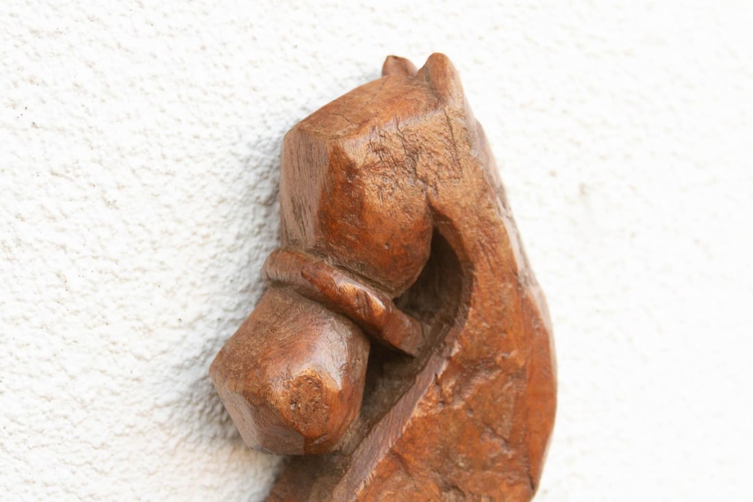 Antique Carved Wood Horse Architectural Fragment - 2