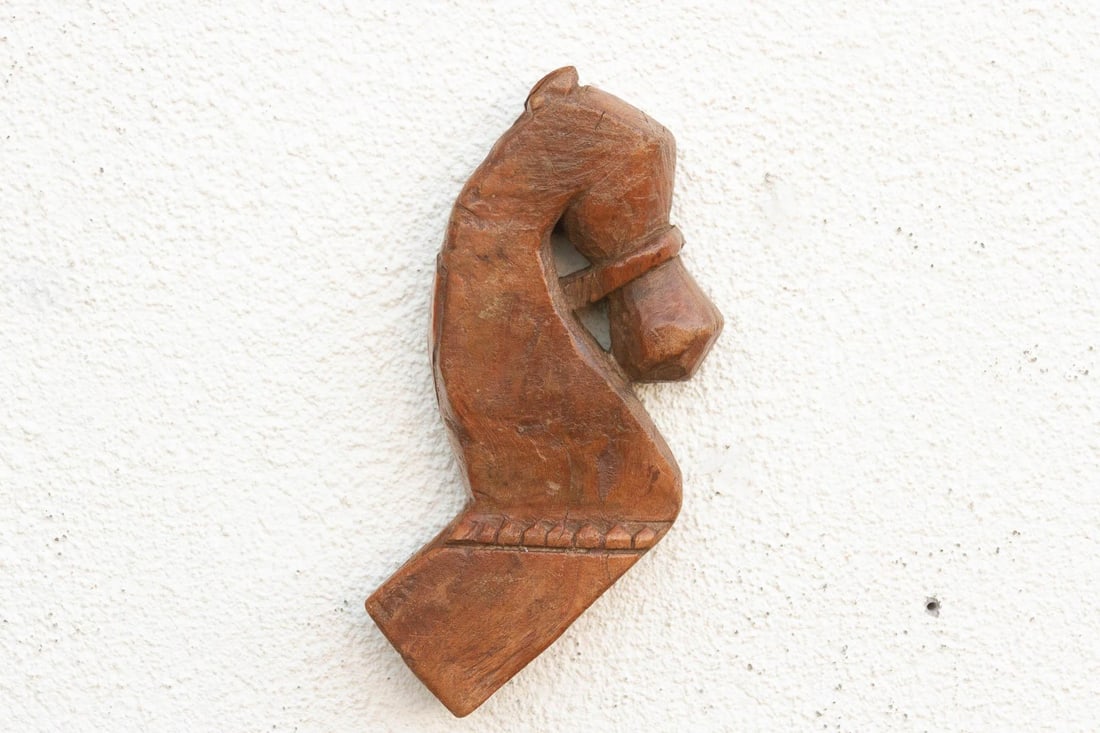 Antique Carved Wood Horse Architectural Fragment - 4