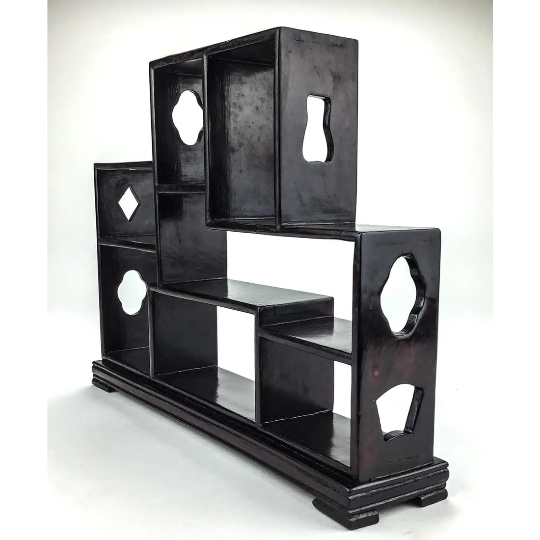 Vintage Chinese Ming Style Miniature Tabletop Rosewood Etagere - 3