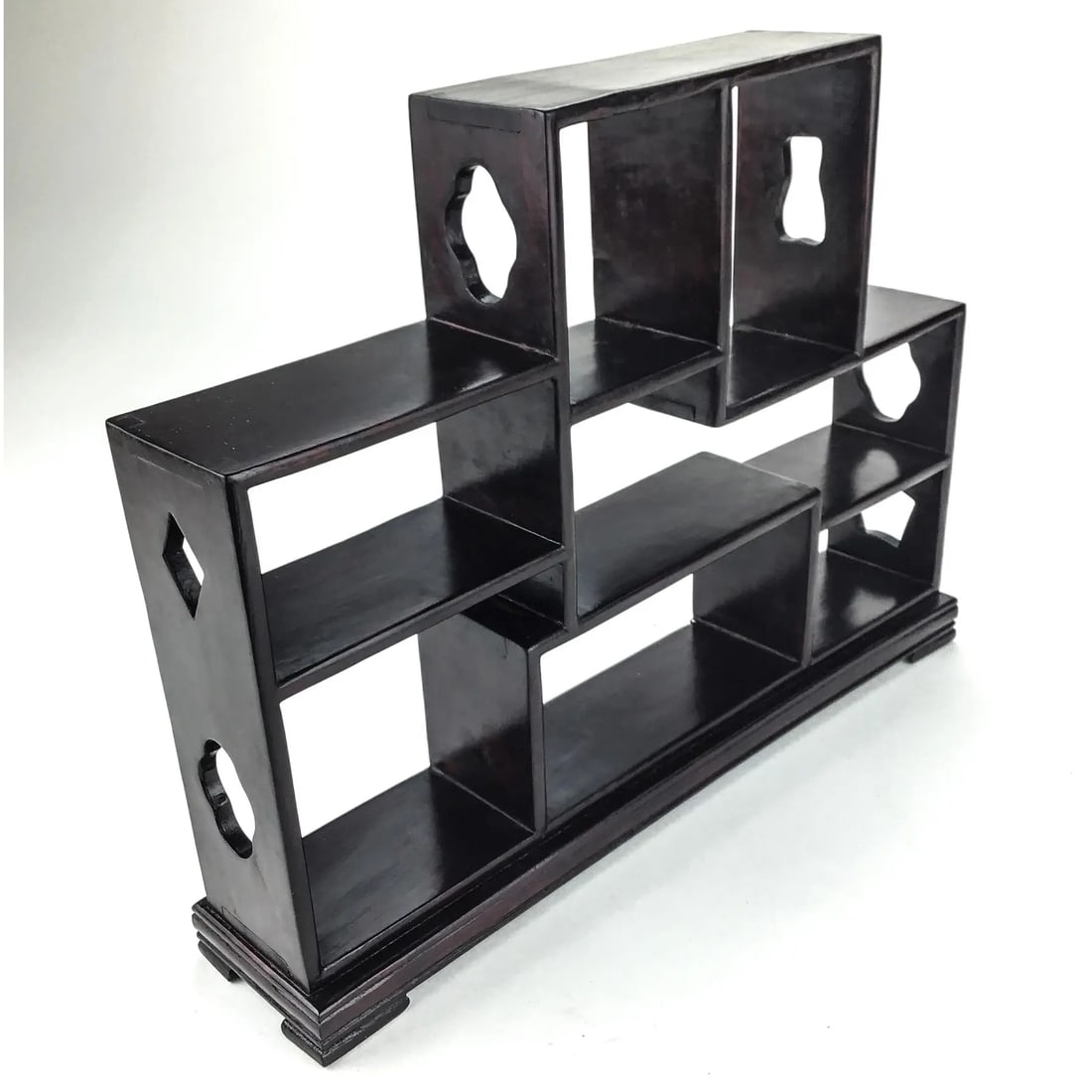 Vintage Chinese Ming Style Miniature Tabletop Rosewood Etagere - 4