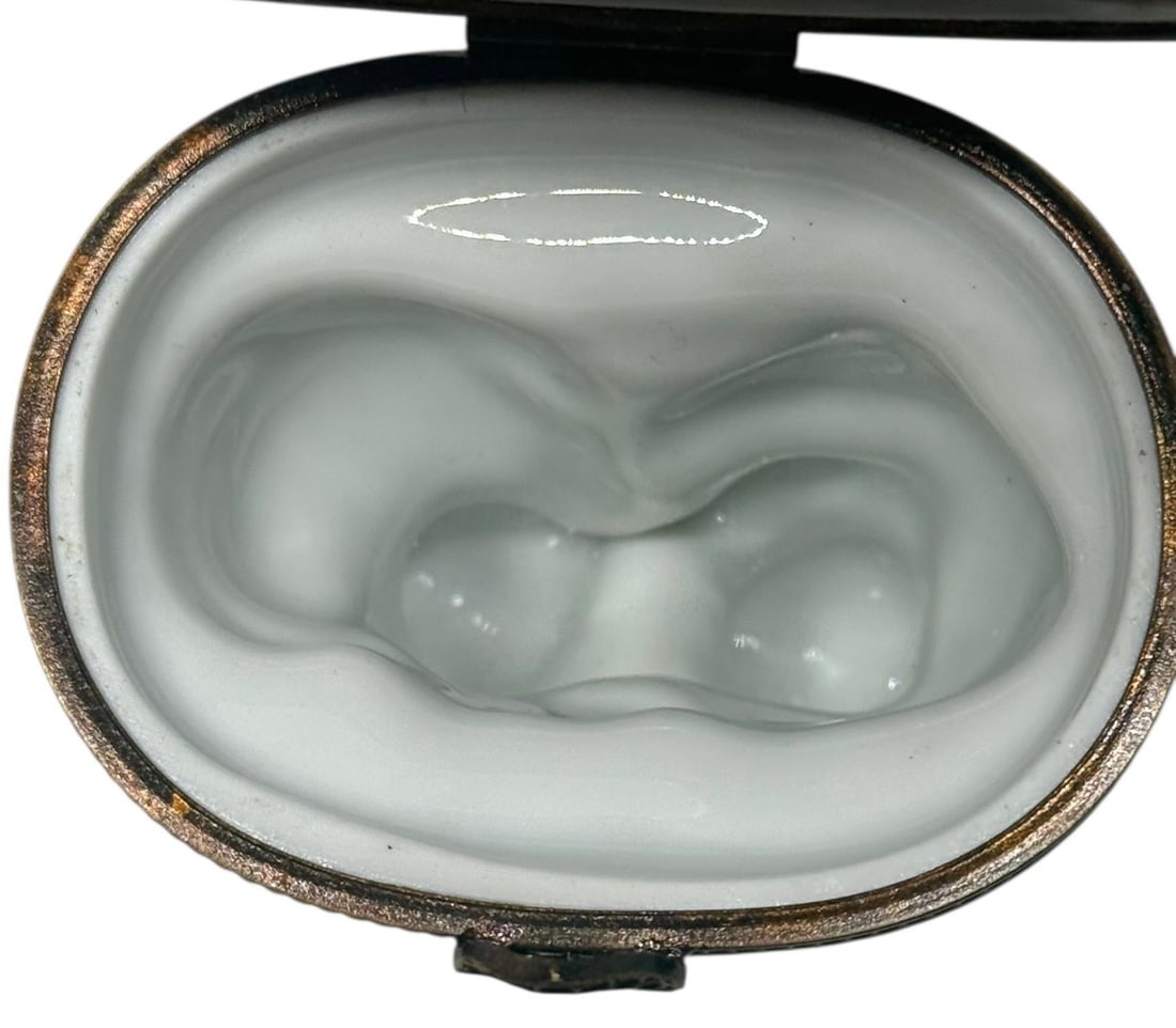 Vintage Limoges Porcelain Two Cats Hinged Trinket Box Hand-Painted by Rochaud - 10