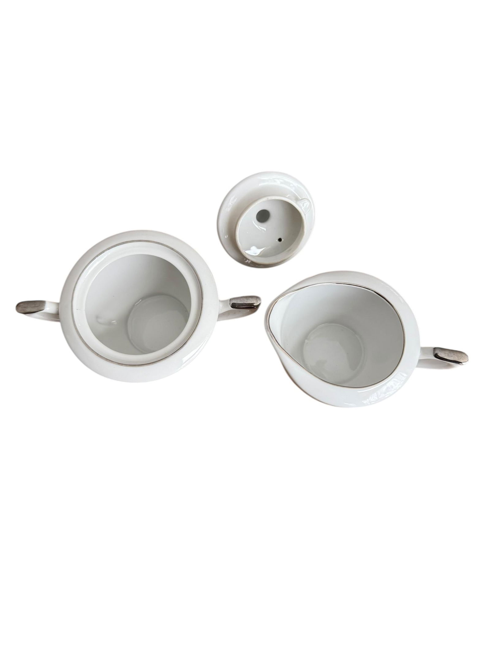 Mid 20th Century Lefton Platinum Wheat Hand Painted Demitasse Tea Coffee Sugar Creamer Set of 13 - 8