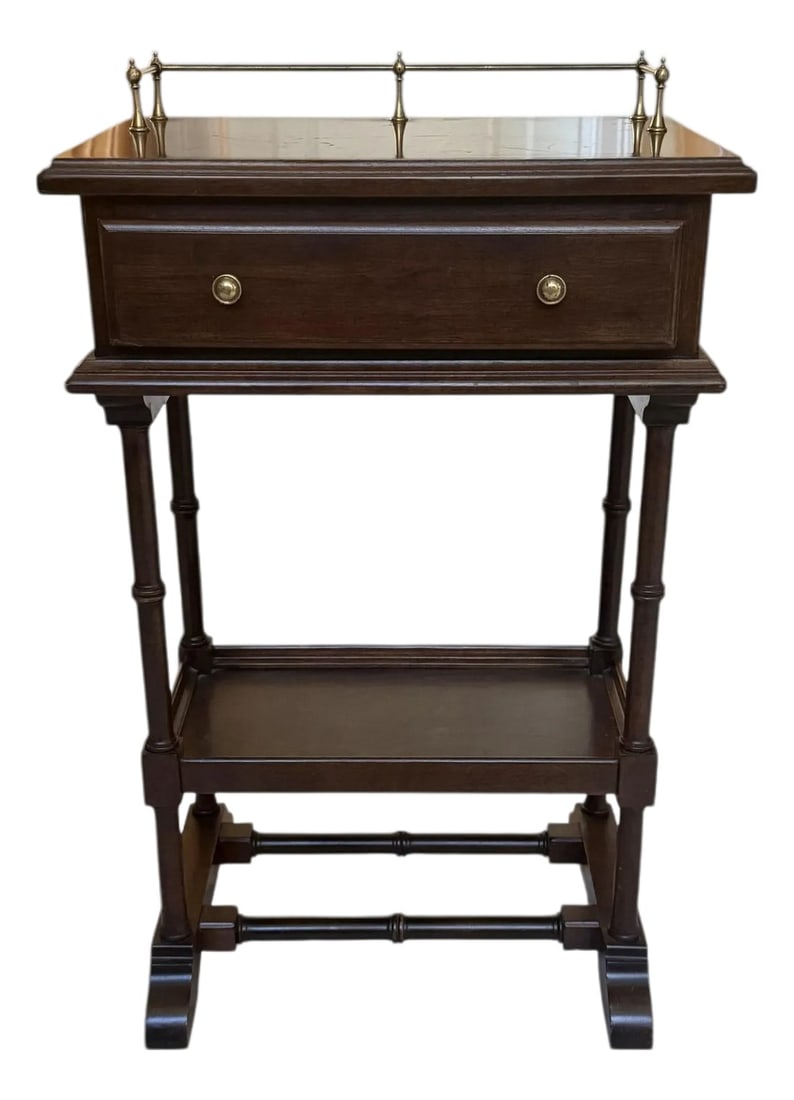 Mid 20th Century Ethan Allen Georgian Court Solid Cherry Telephone Table (1 of 12)