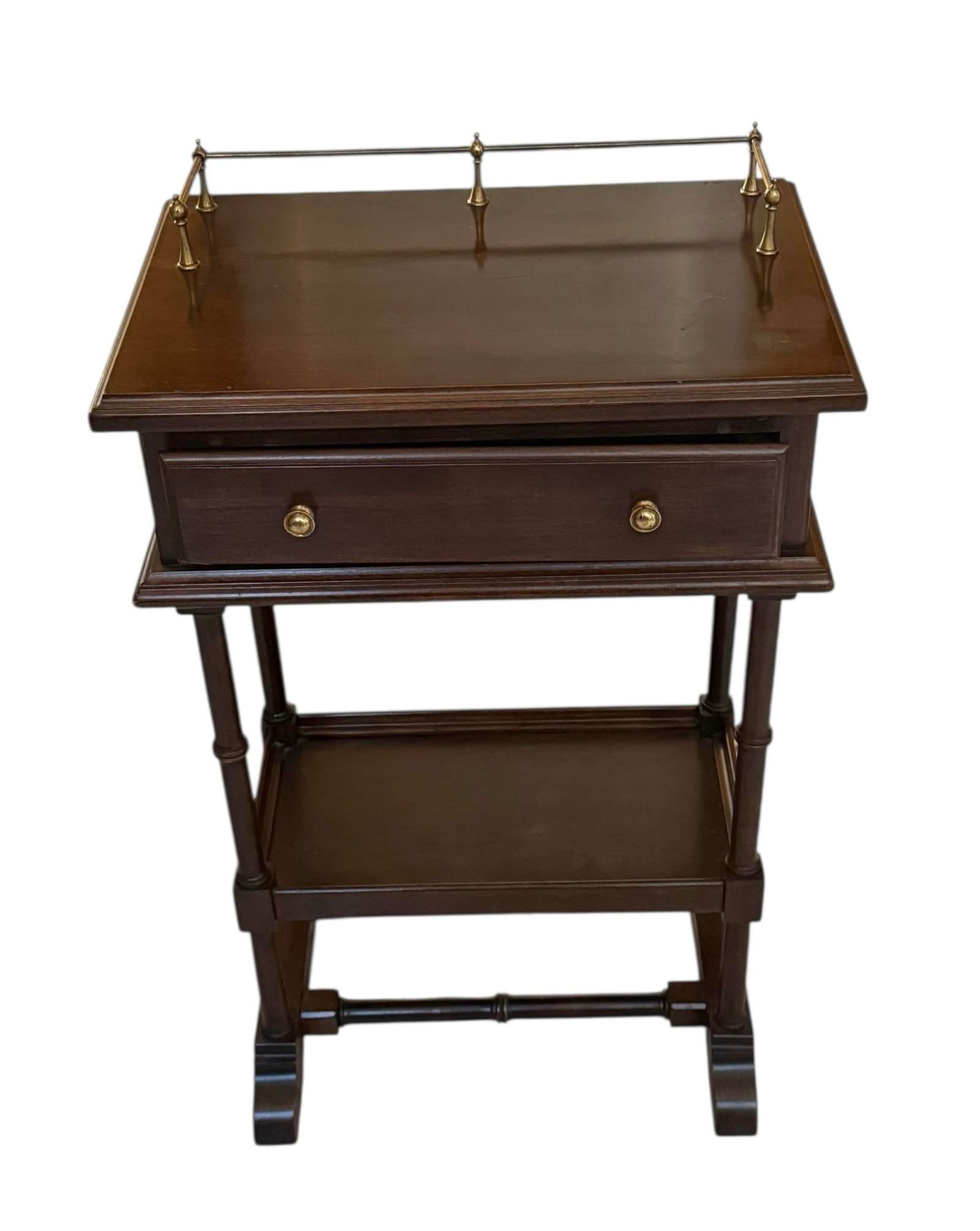 Mid 20th Century Ethan Allen Georgian Court Solid Cherry Telephone Table - 2