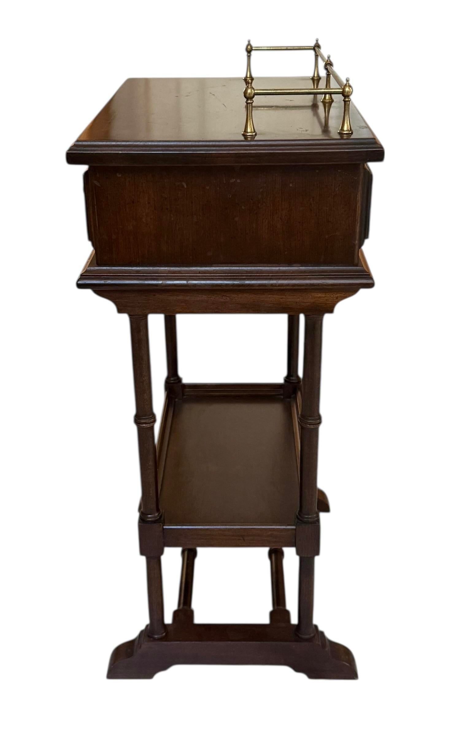 Mid 20th Century Ethan Allen Georgian Court Solid Cherry Telephone Table - 4