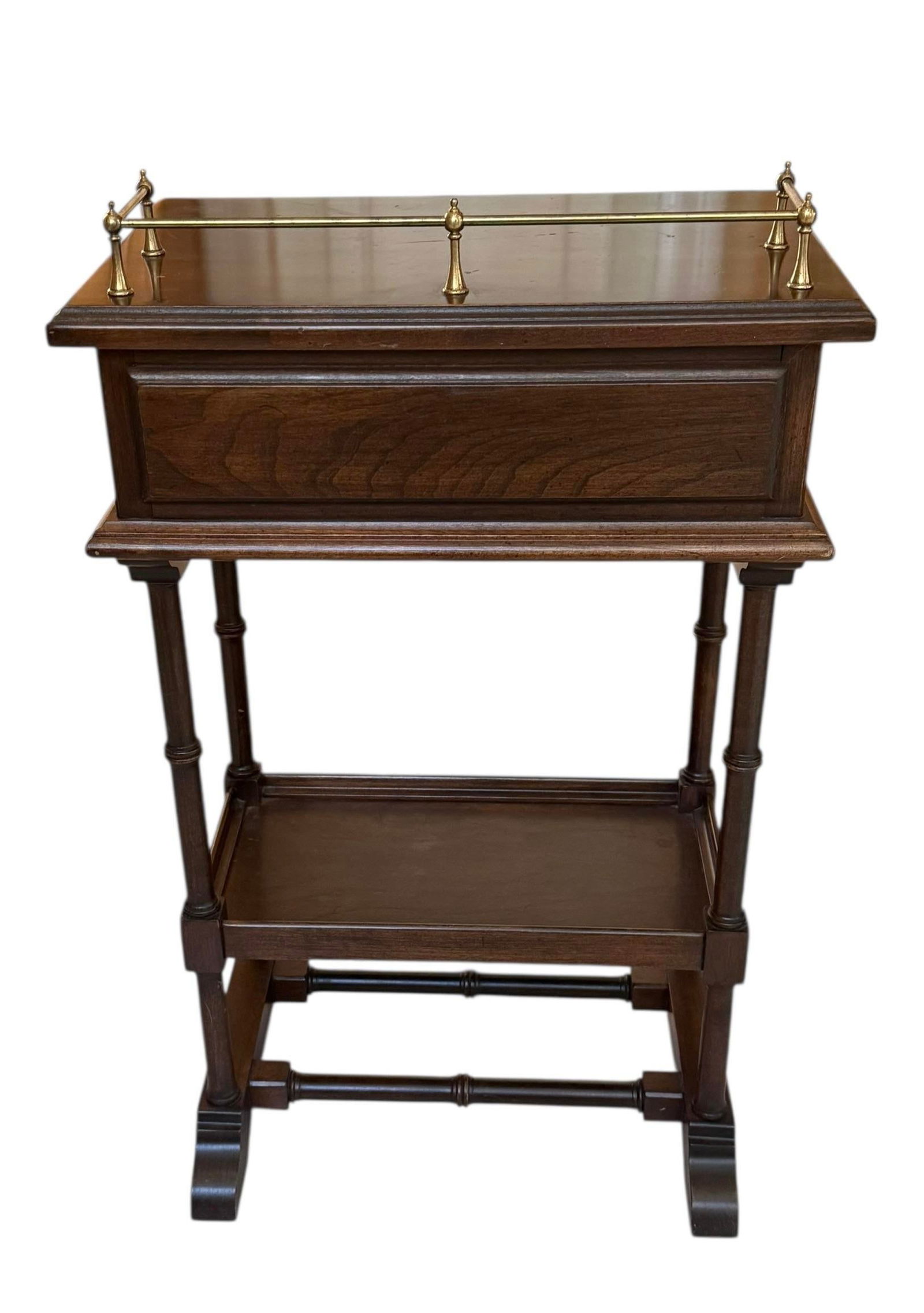 Mid 20th Century Ethan Allen Georgian Court Solid Cherry Telephone Table - 5