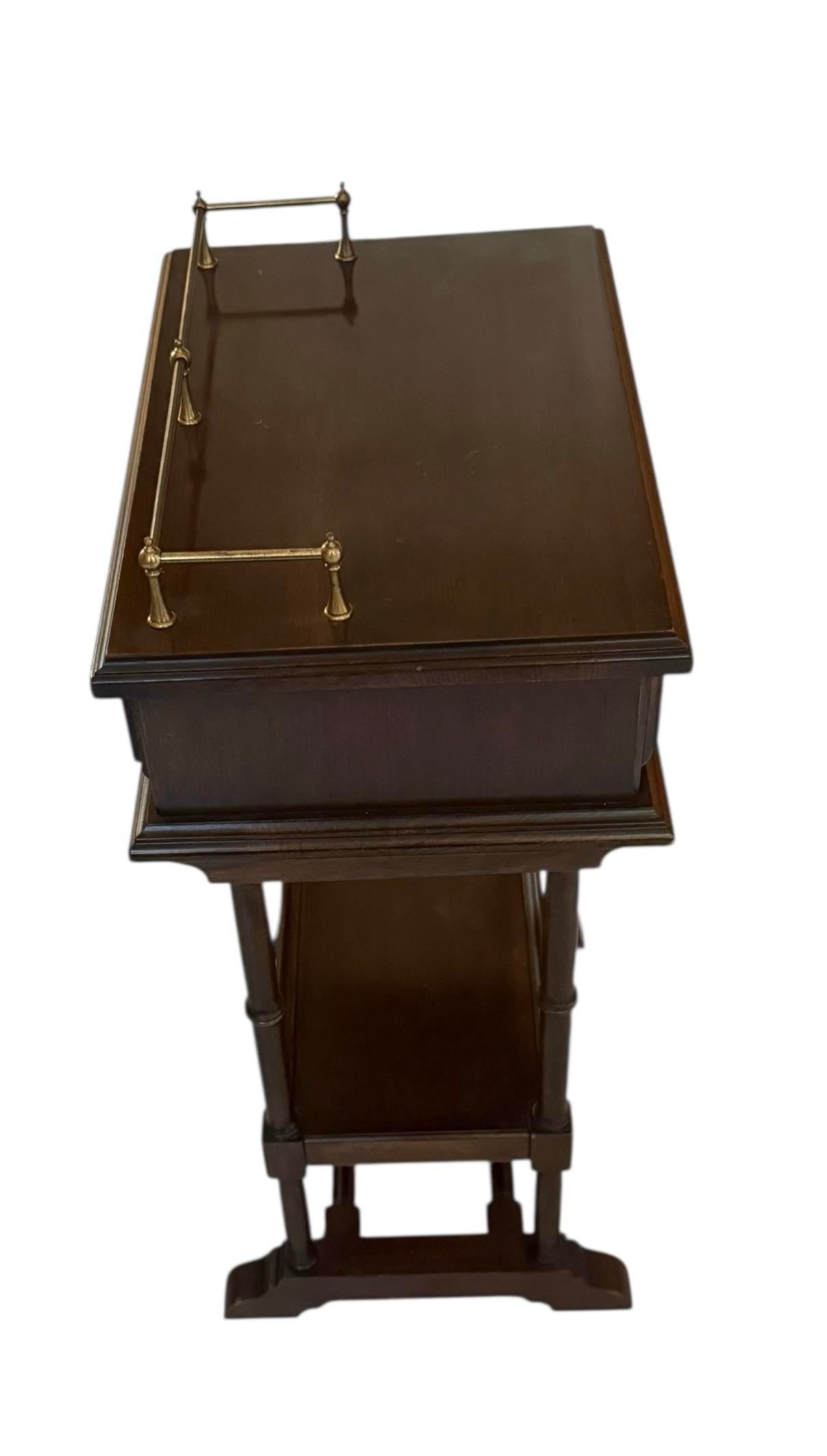 Mid 20th Century Ethan Allen Georgian Court Solid Cherry Telephone Table - 6