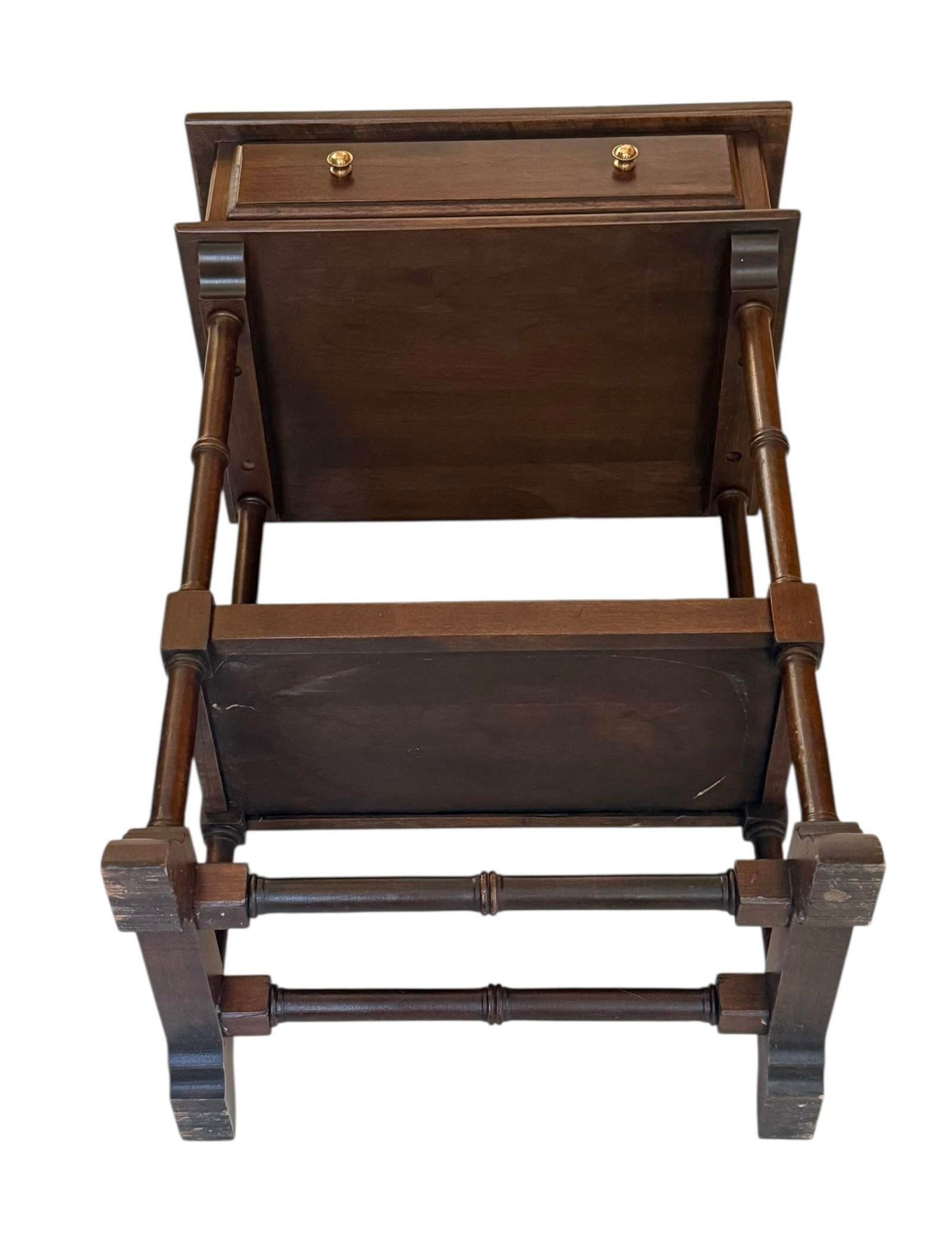 Mid 20th Century Ethan Allen Georgian Court Solid Cherry Telephone Table - 8