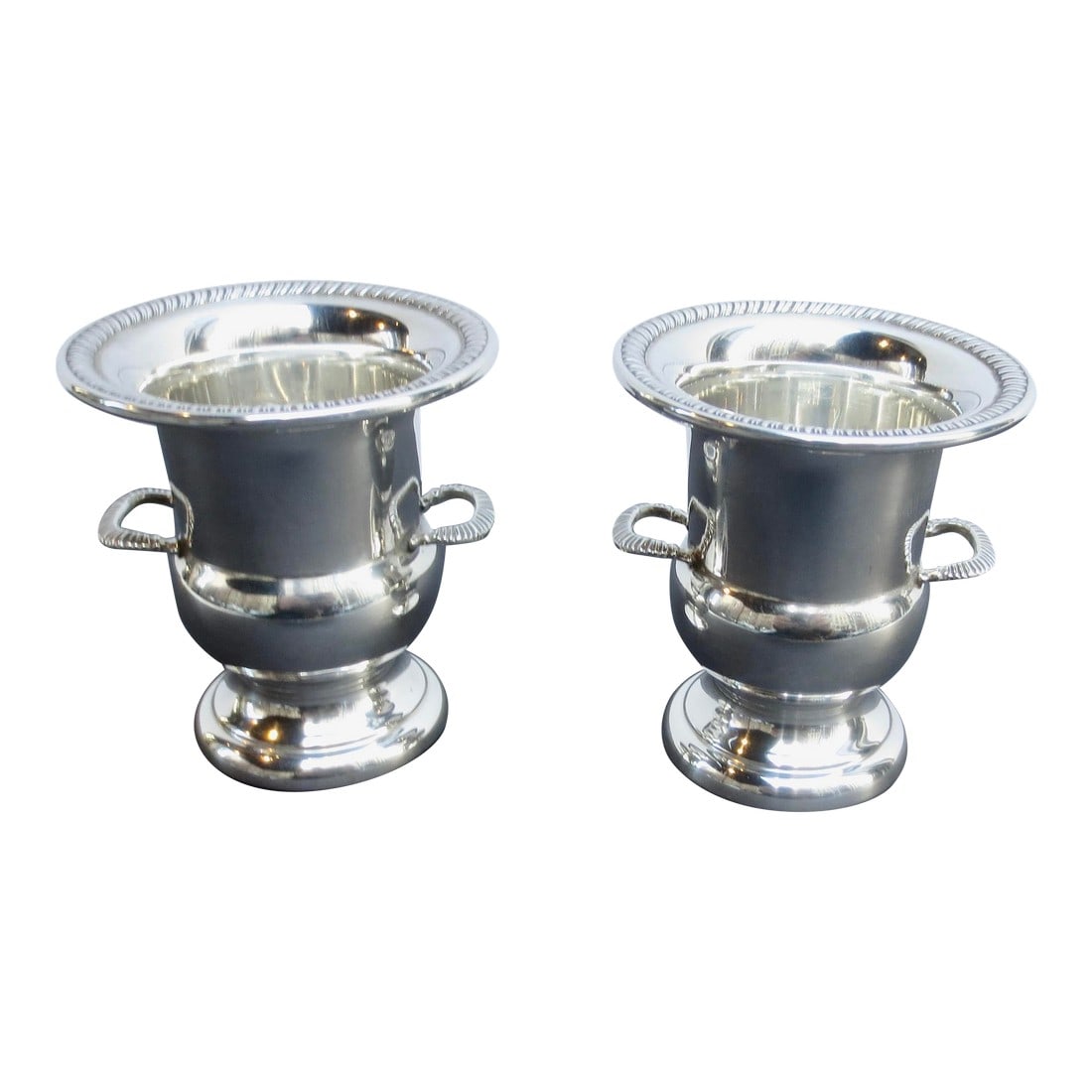 Sterling Silver Classic Urn ToothPick Holders-Pair of 2 --3.75 Dwt.: Sterling Silver classic urns for the table service, holding toothpicks, or condiments. Mid-century service with also meant to be used as cigarette holders for after dinner. Classic urns from the 40s-5